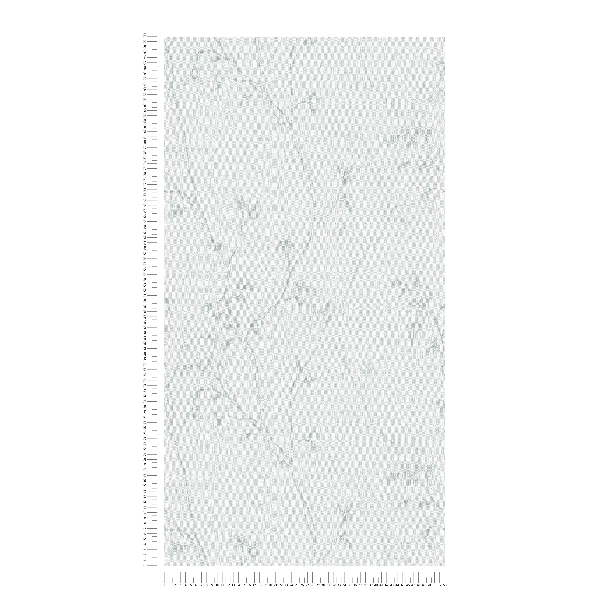             Textured non-woven wallpaper with a simple tendril design - white, grey
        