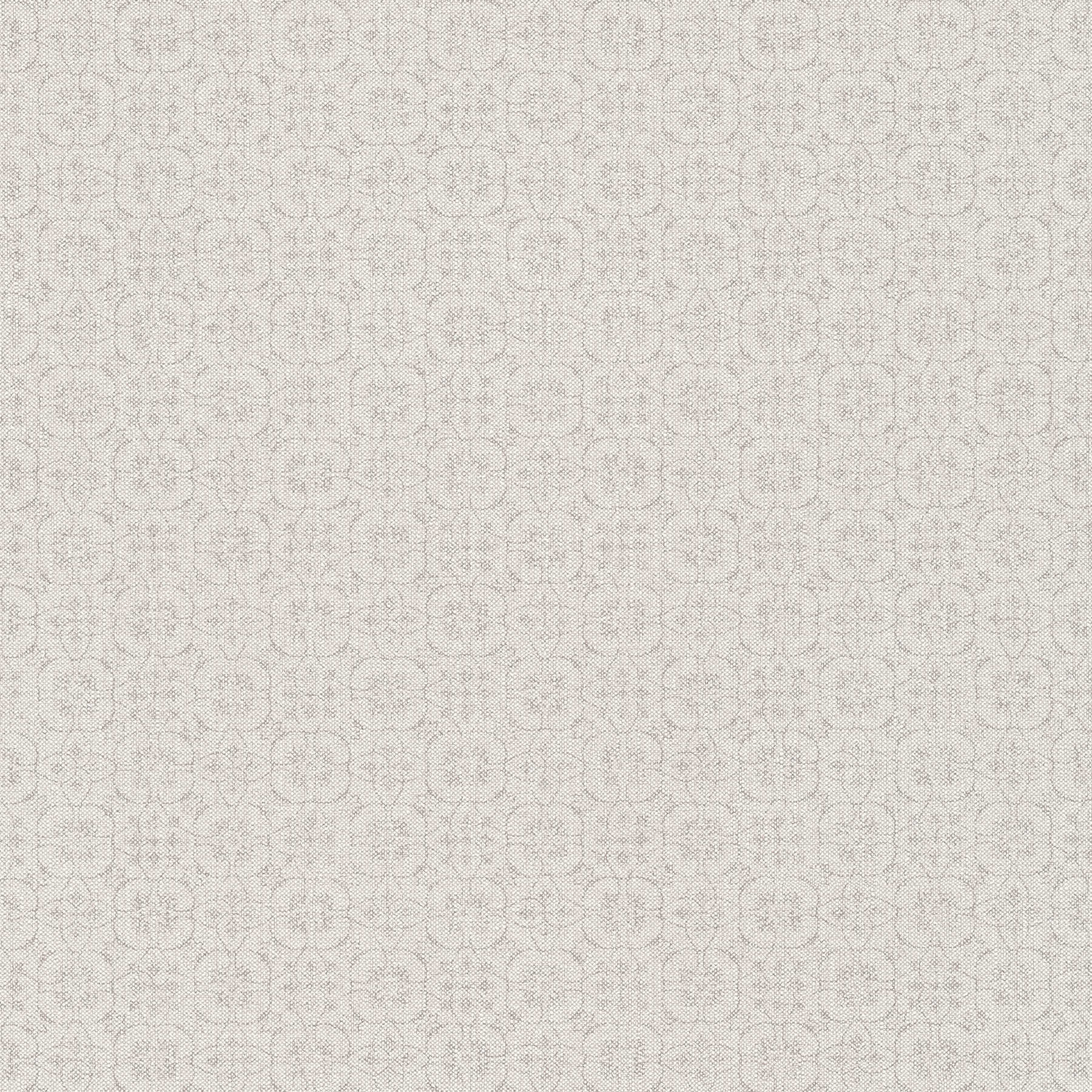             Linen look wallpaper with Scandinavian pattern - beige
        