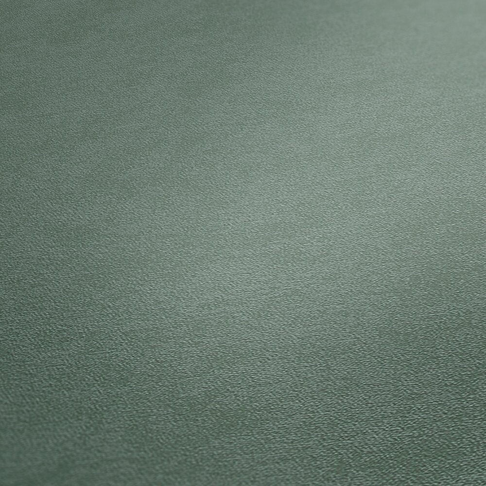             Single-coloured non-woven wallpaper with a soft texture - Green
        