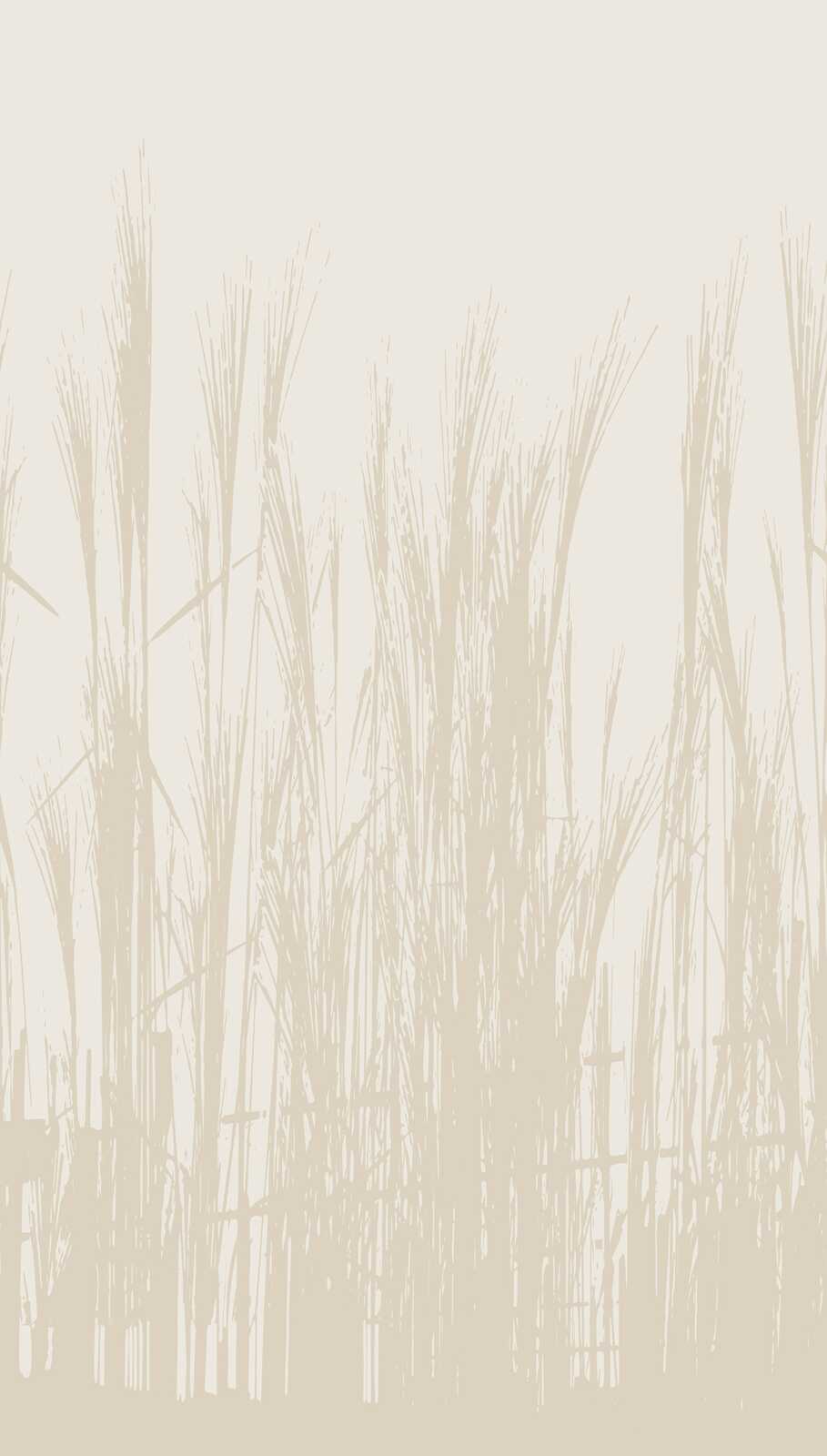             Soft grasses wallpaper with calm reed silhouette and large-scale pattern repetition - Beige
        