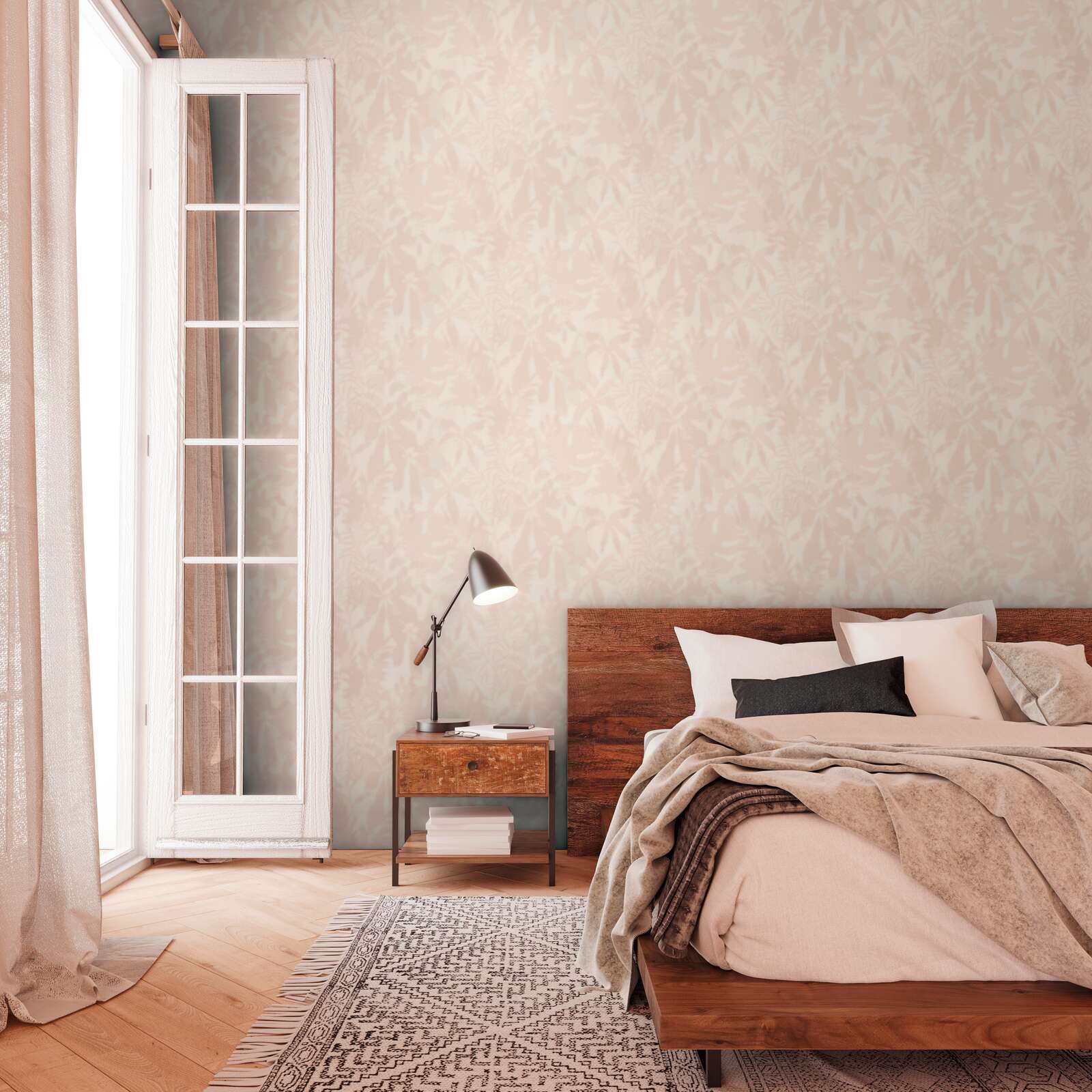             Daniel Hechter Plain non-woven wallpaper with texture, single-coloured - cream, orange
        