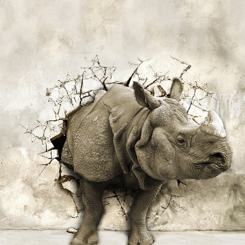 Papel pintable Avance animal con Rhino - tejido no tejido liso nacarado
