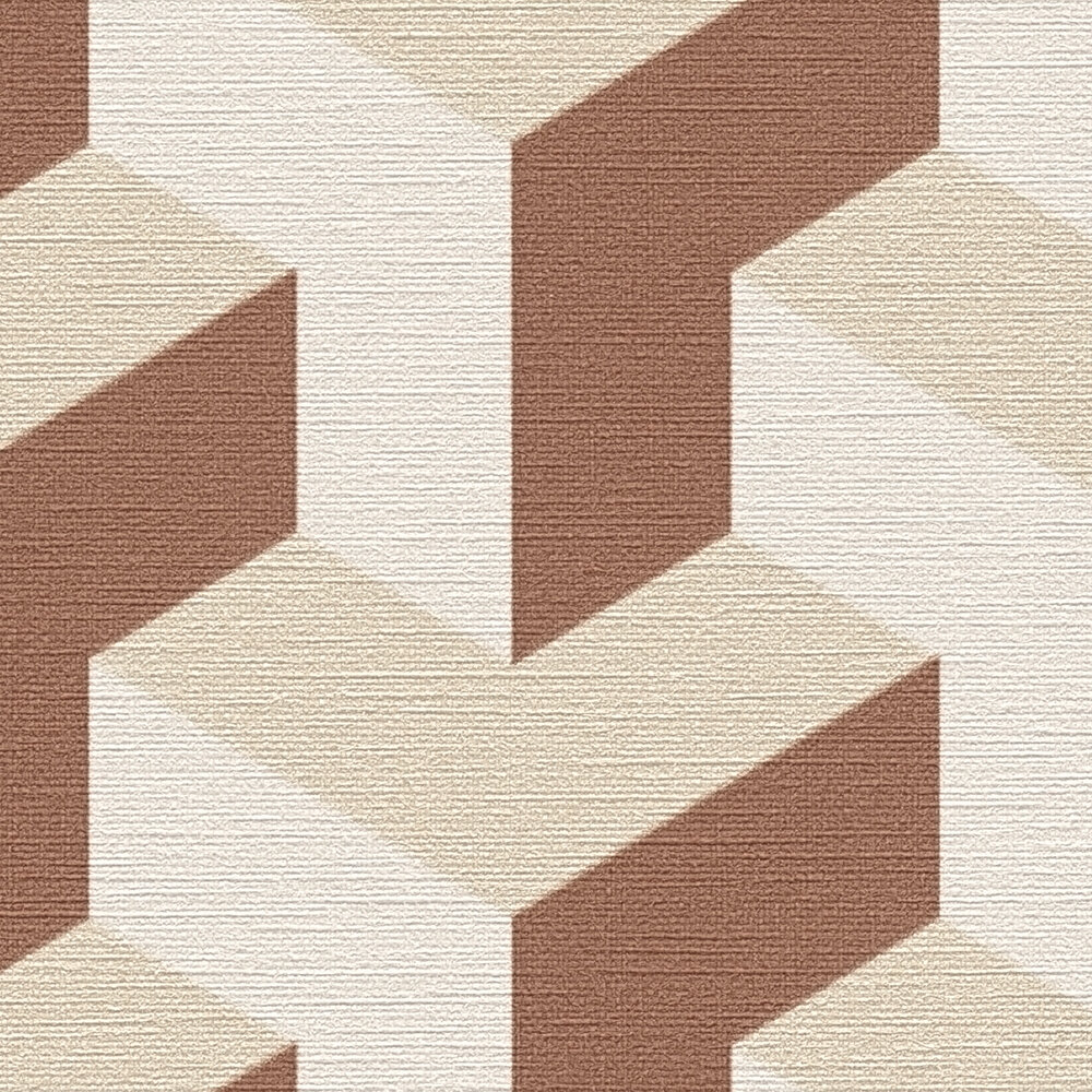             Daniel Hechter Elegant plain non-woven wallpaper with a woven look - cream, red, gold
        