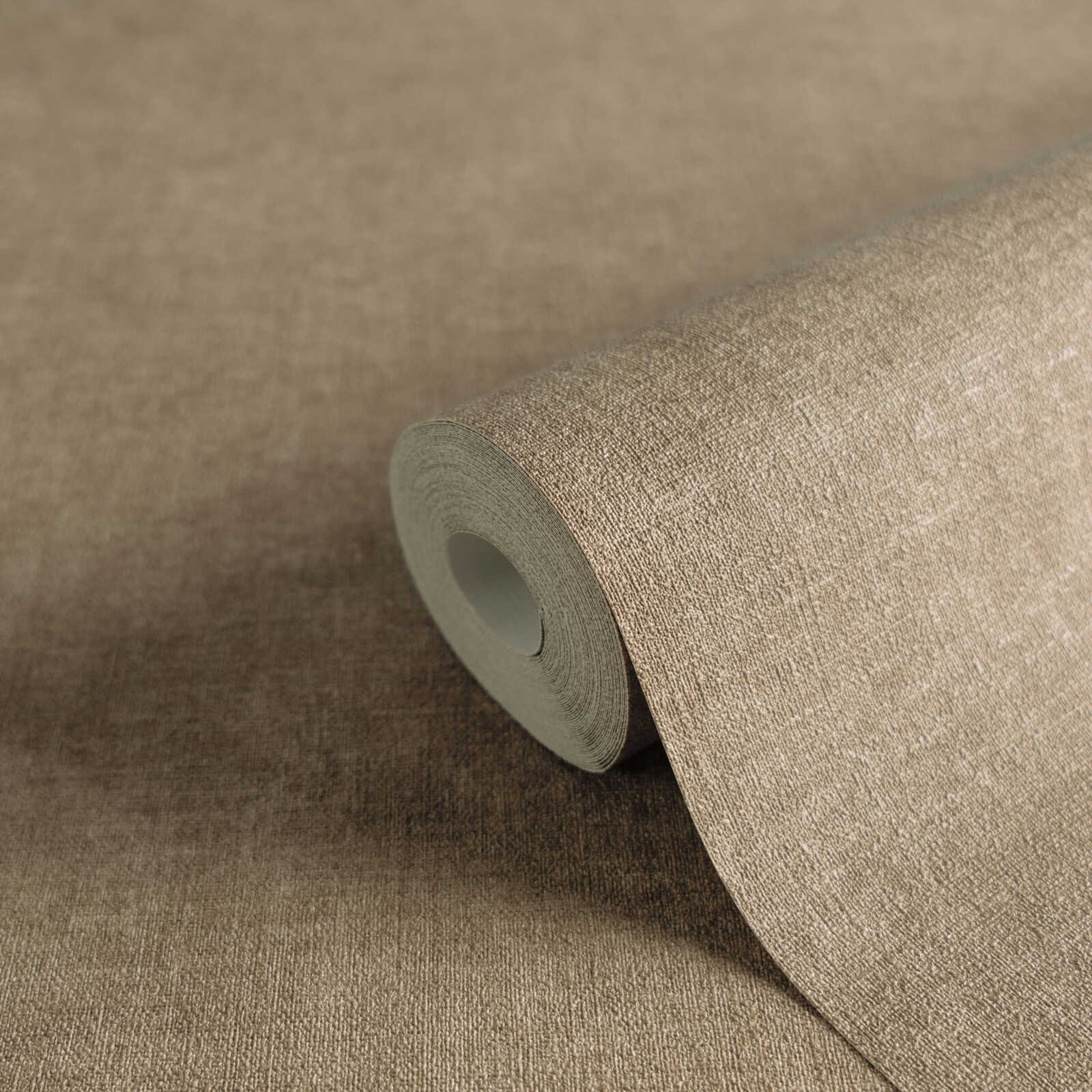             papier peint en papier intissé uni aspect textile - marron, beige
        