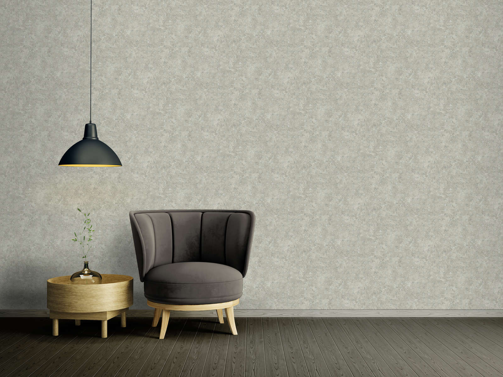             Plain textured non-woven wallpaper with diamond pattern - grey, green
        