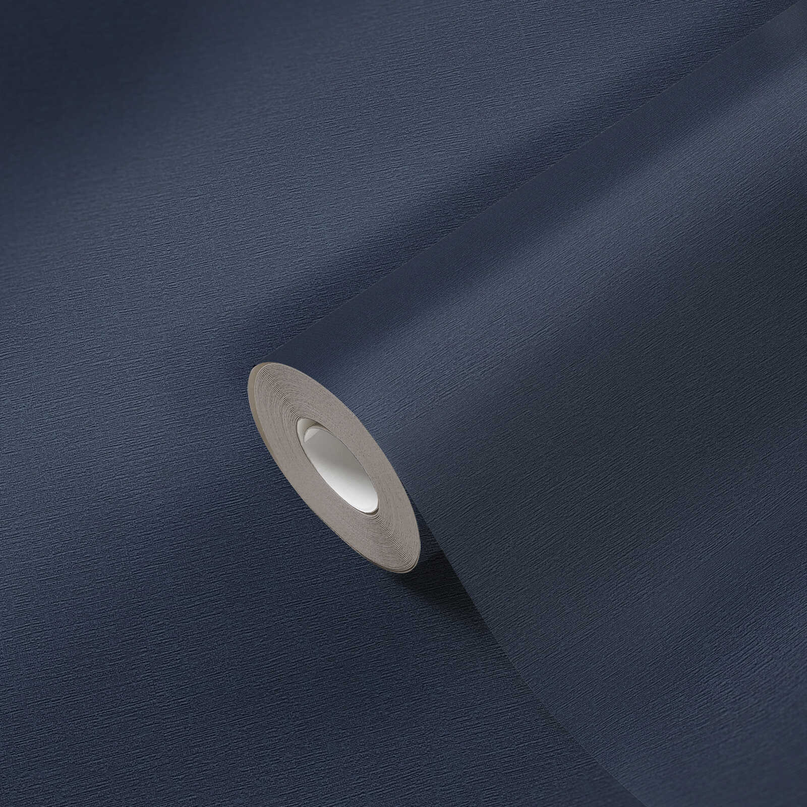             Dark wallpaper linen structure, plain & satin - blue
        