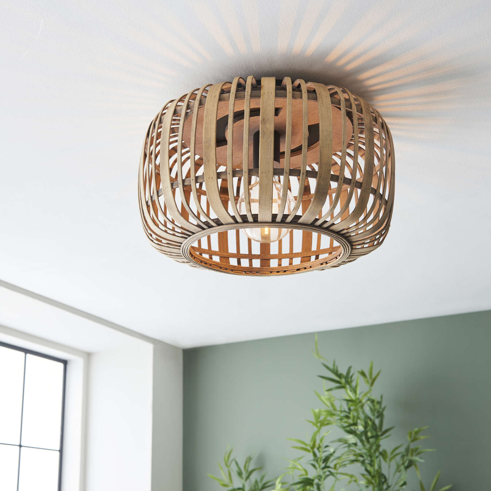             Bamboo ceiling light - Willi 6 - Brown
        