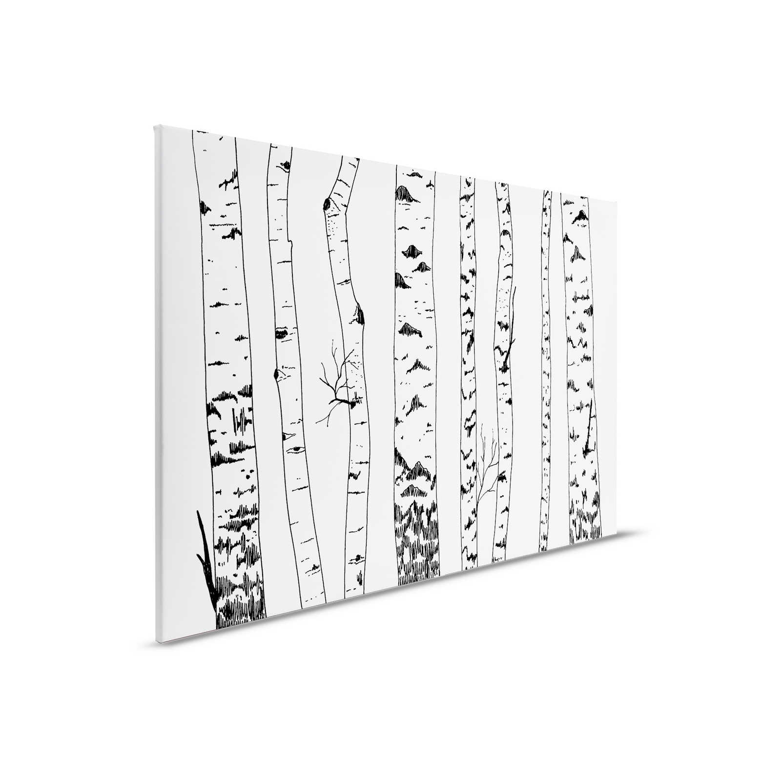         Canvas drawn birch forest - 90 cm x 60 cm
    