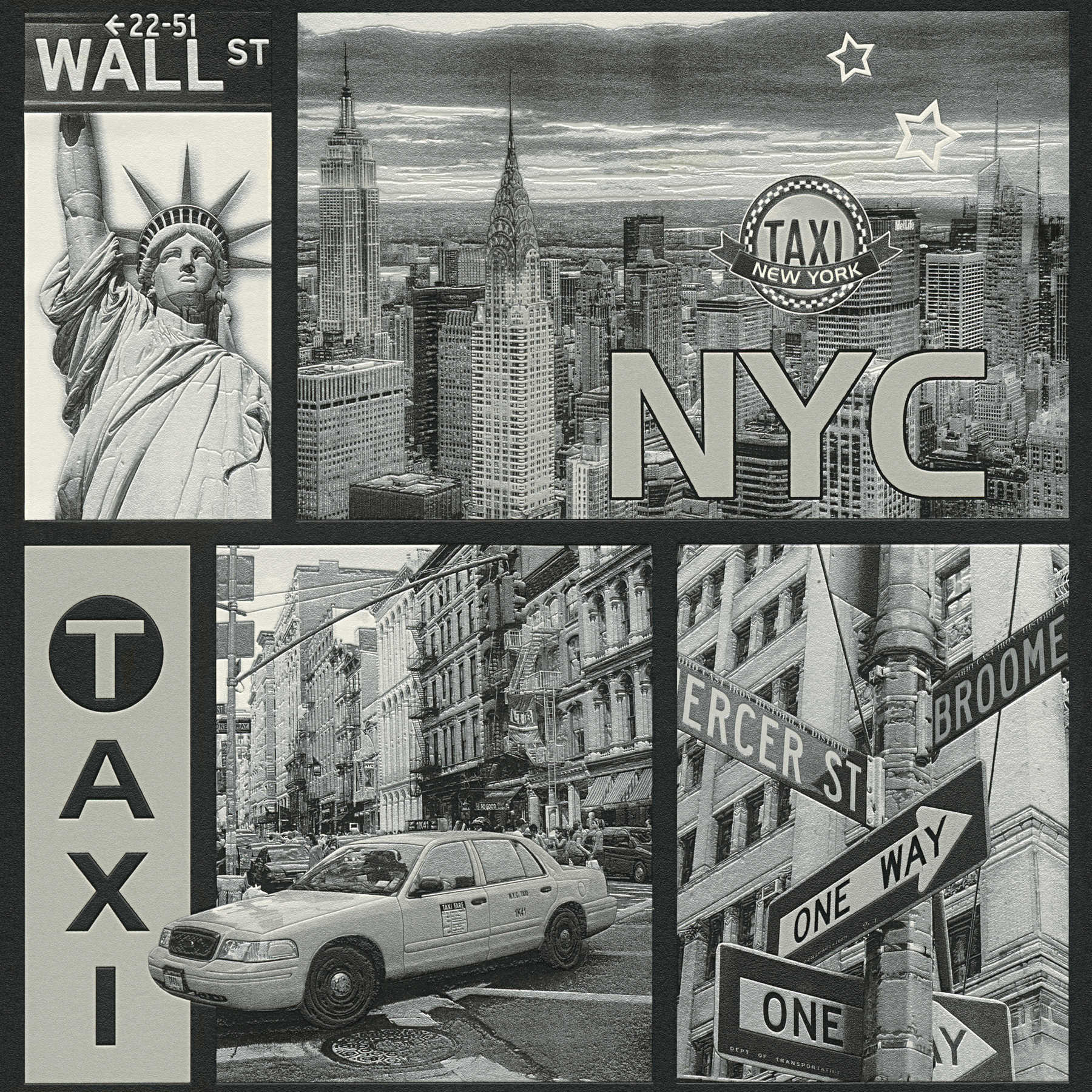         New York wallpaper, black and white skyline - black, white
    