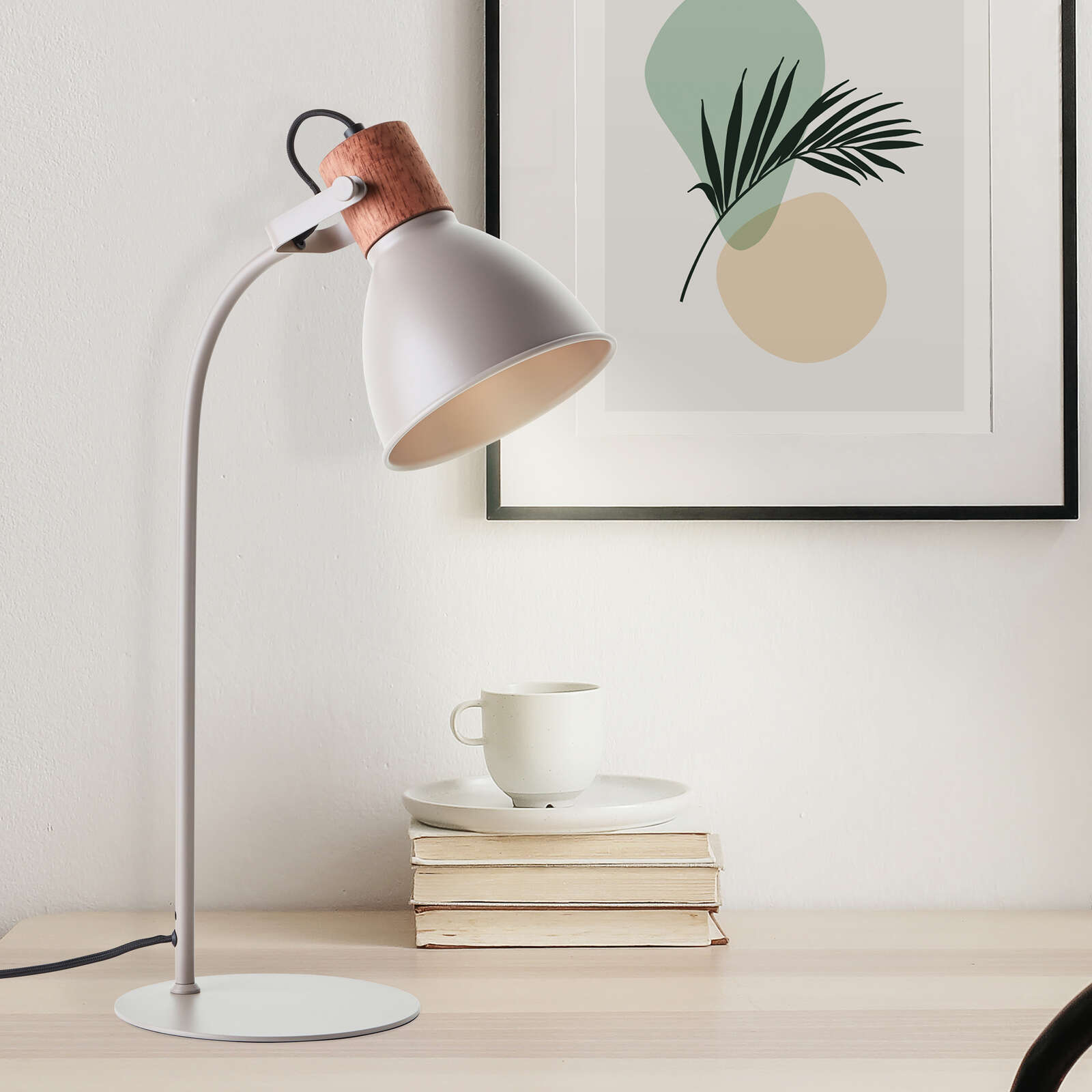             Wooden table lamp - Franziska 3 - Grey
        