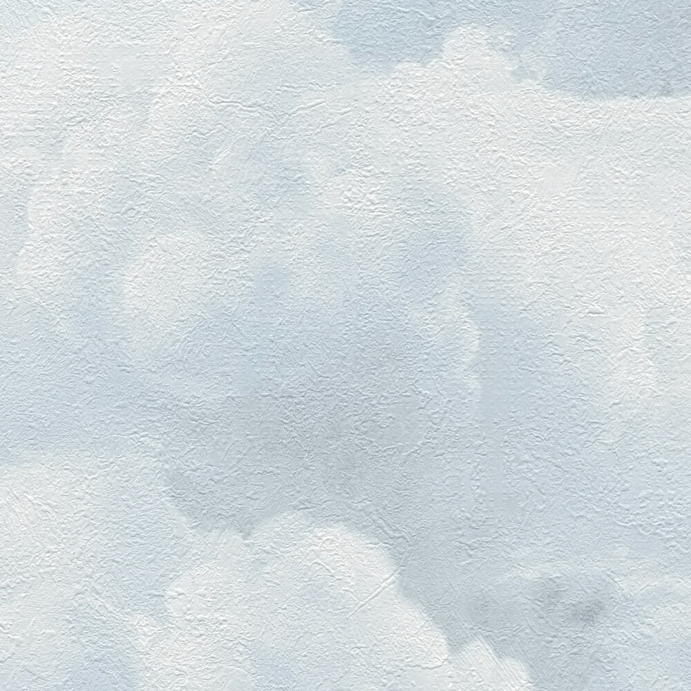             papier peint en papier intissé avec motif de nuages façon peinture à l'huile - blanc, bleu
        