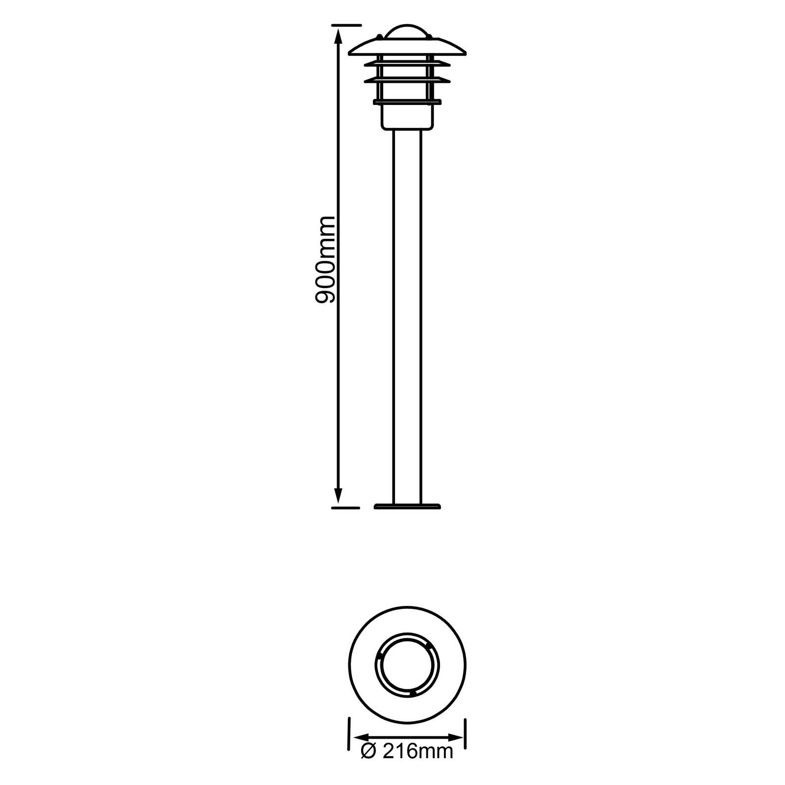             Lámpara de pie metálica para exterior - Pepe 2 - Metallic
        