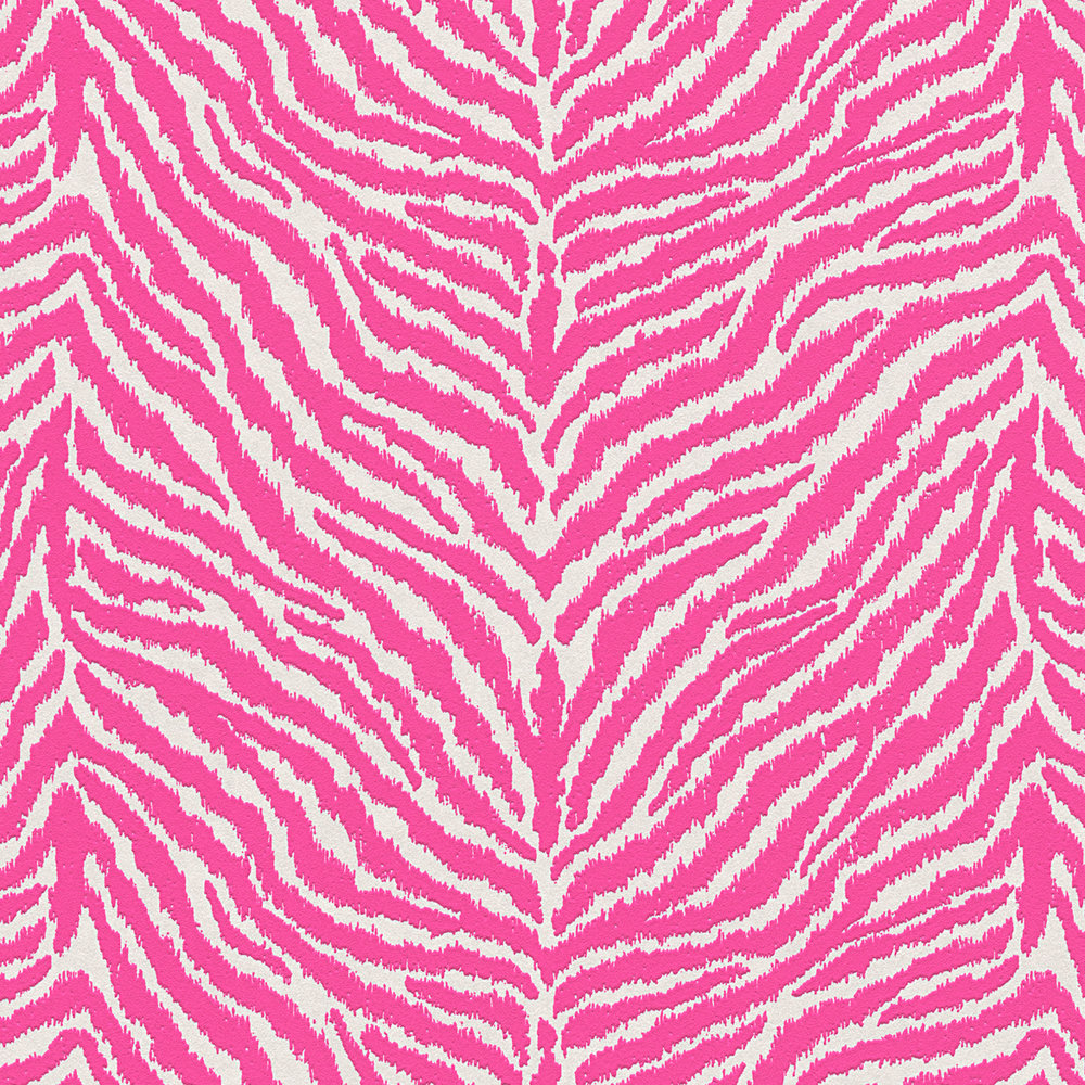             Dierenprint vliesbehang zebrapatroon - roze, wit
        