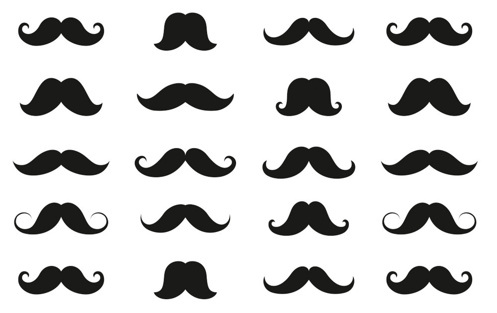             Photo wallpaper Mustache cool moustache motif - black and white - Premium smooth fleece
        