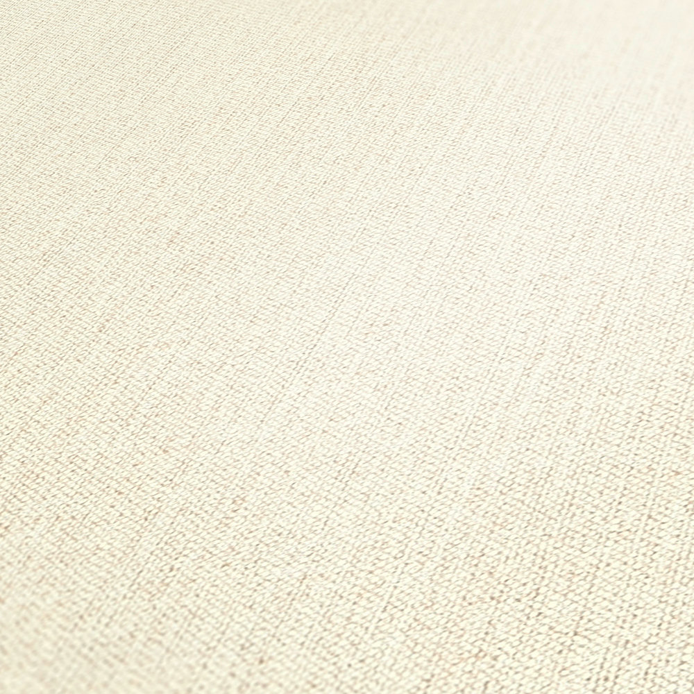             Non-woven wallpaper in a soft single colour with a textured surface - cream
        