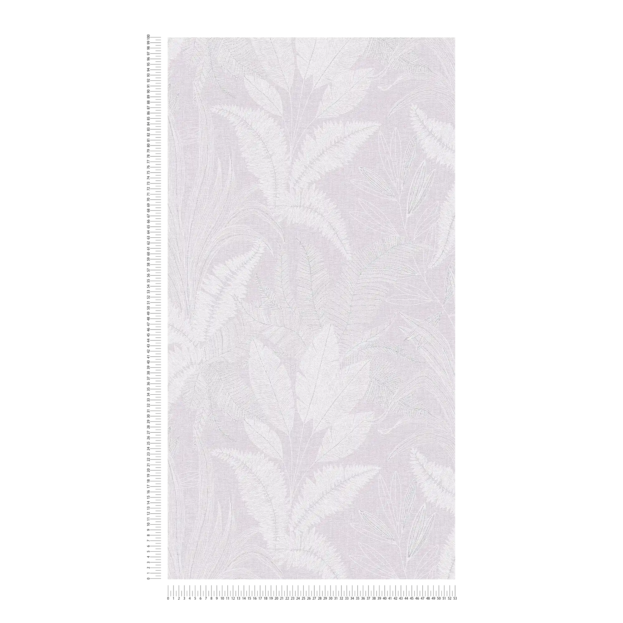             papier peint en papier intissé avec motif de grandes feuilles légèrement structuré - violet, blanc, gris
        