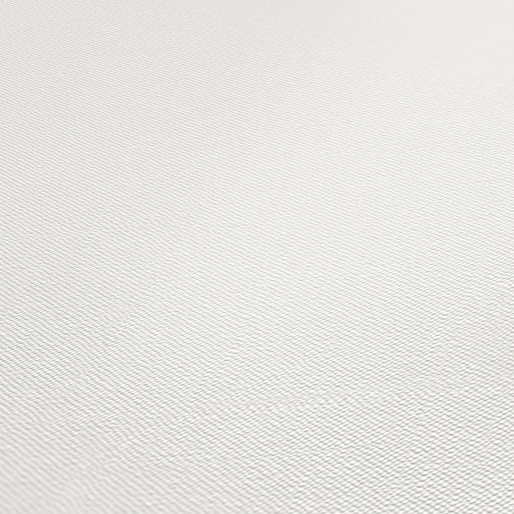             Single-coloured non-woven wallpaper with a matt finish and fine textile texture - white
        