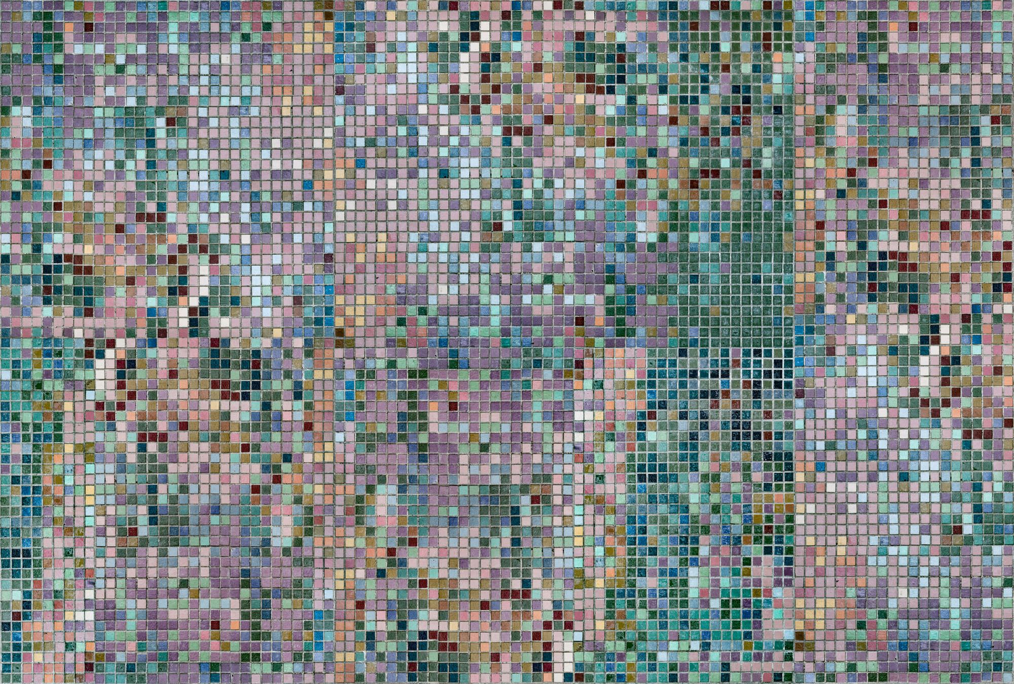            papier peint en papier panoramique »grand central« - motif de mosaïque dans des couleurs vives - intissé mat et lisse
        
