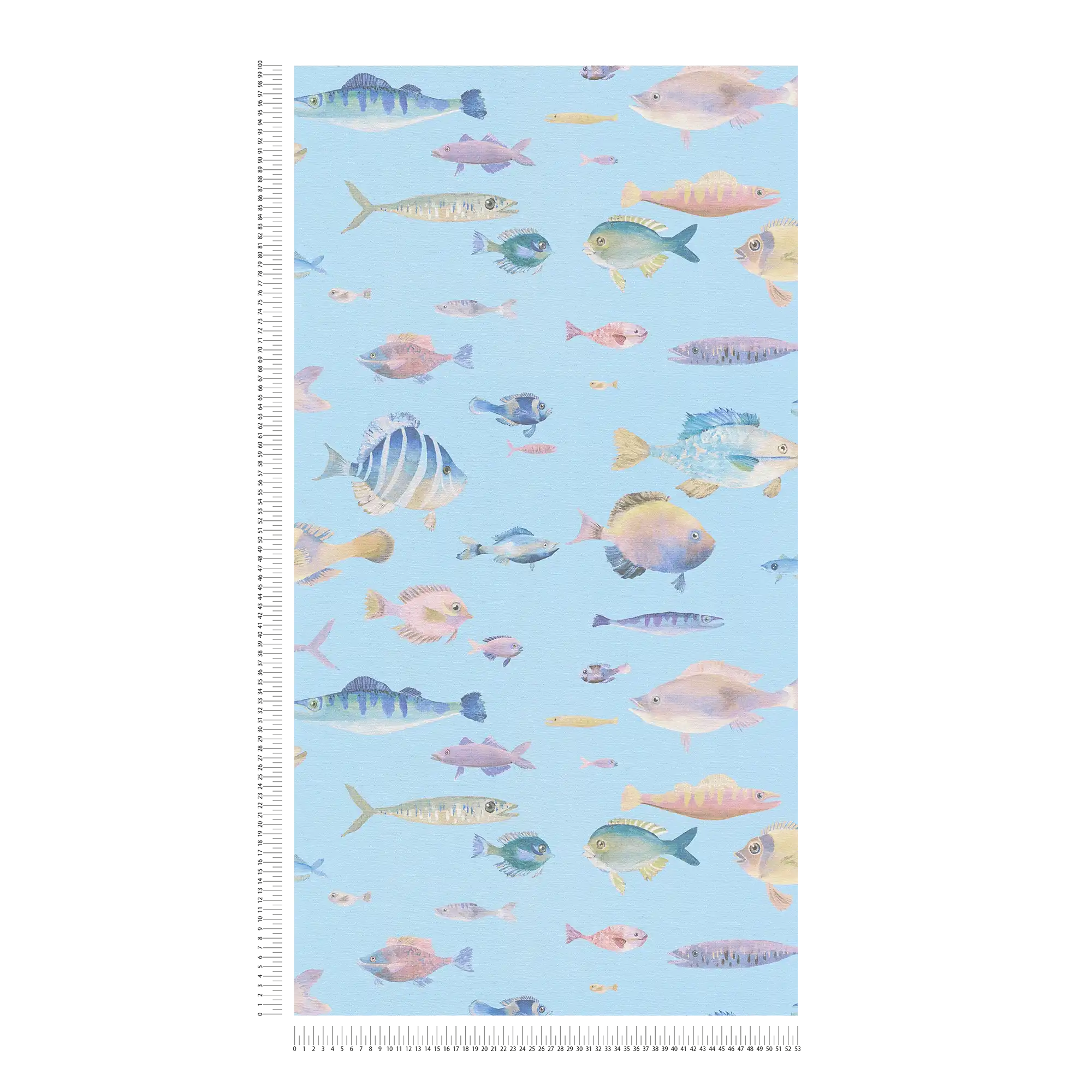             Non-woven wallpaper underwater world with fish - turquoise, colourful, pink
        