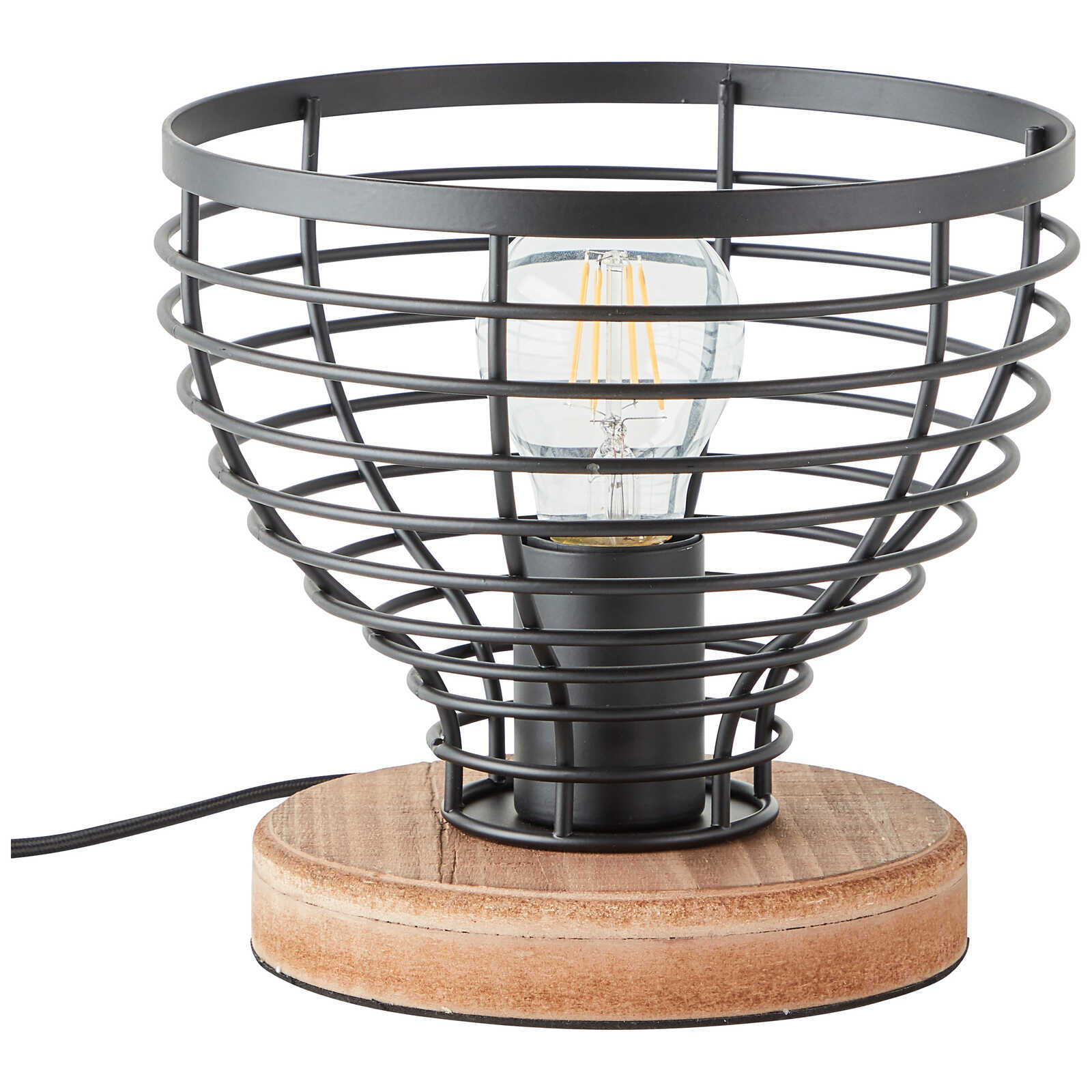             Lámpara de mesa de madera - Annelie 10 - Marrón
        