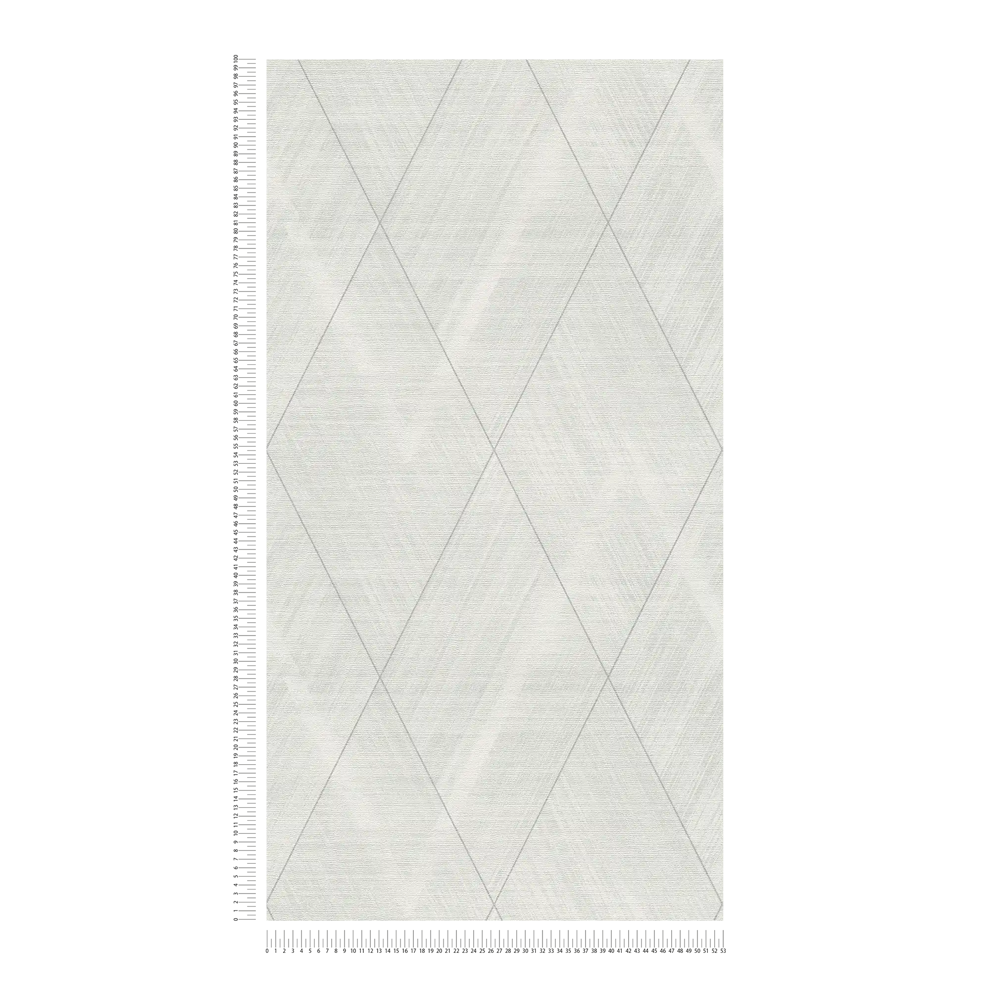             Papier peint aspect textile avec motif losange - métallique, blanc
        