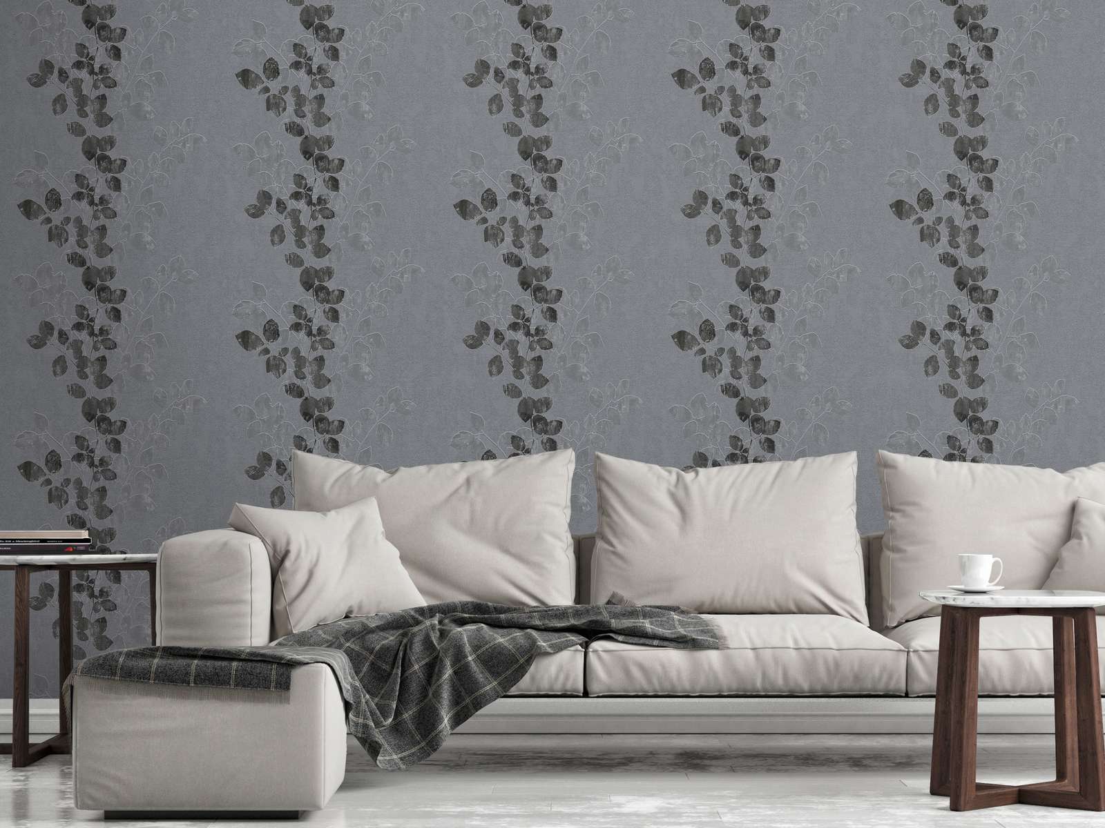             vinyle expansé Nature Décor avec mousse & motifs gaufrés - Gris
        