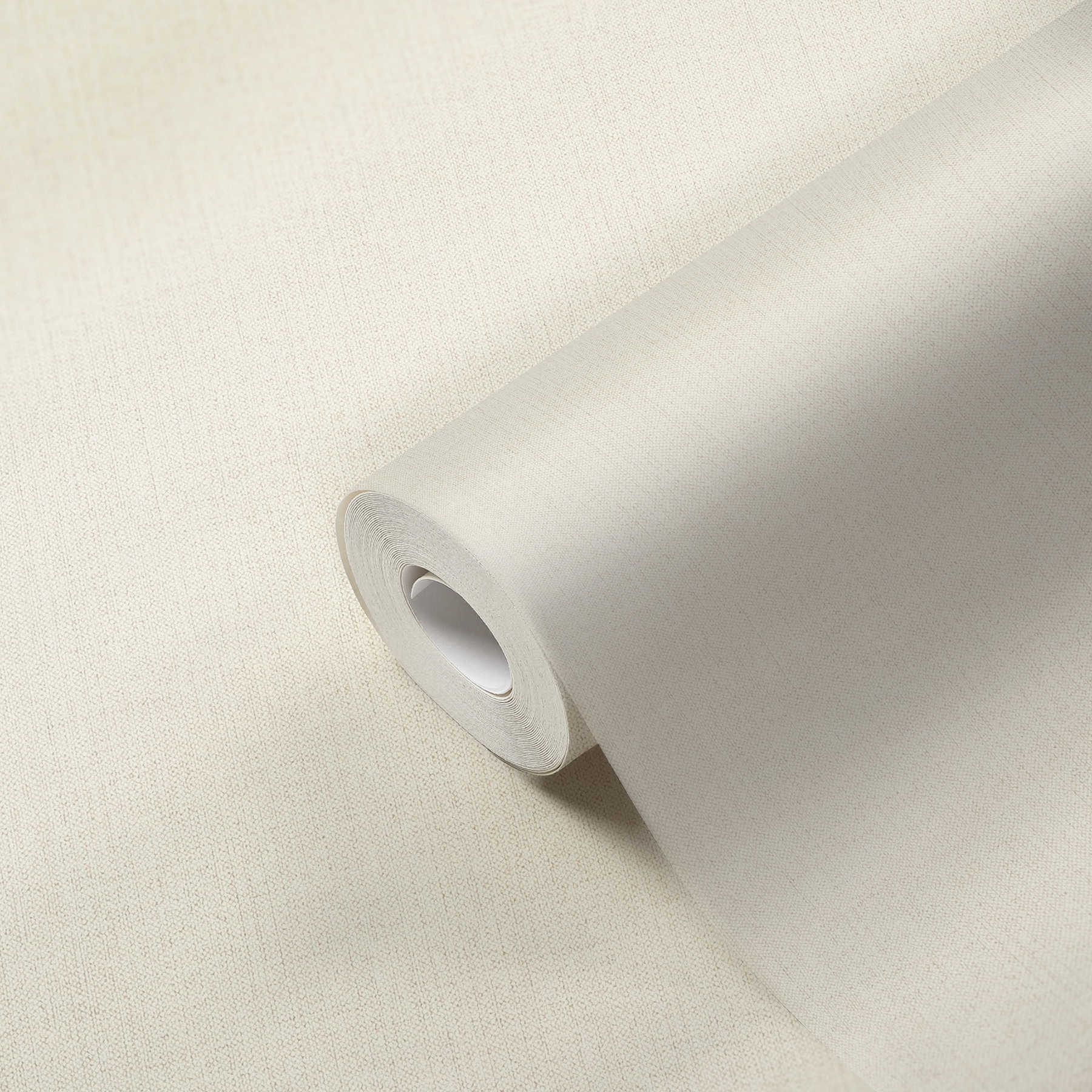             Non-woven wallpaper in a soft single colour with a textured surface - cream
        