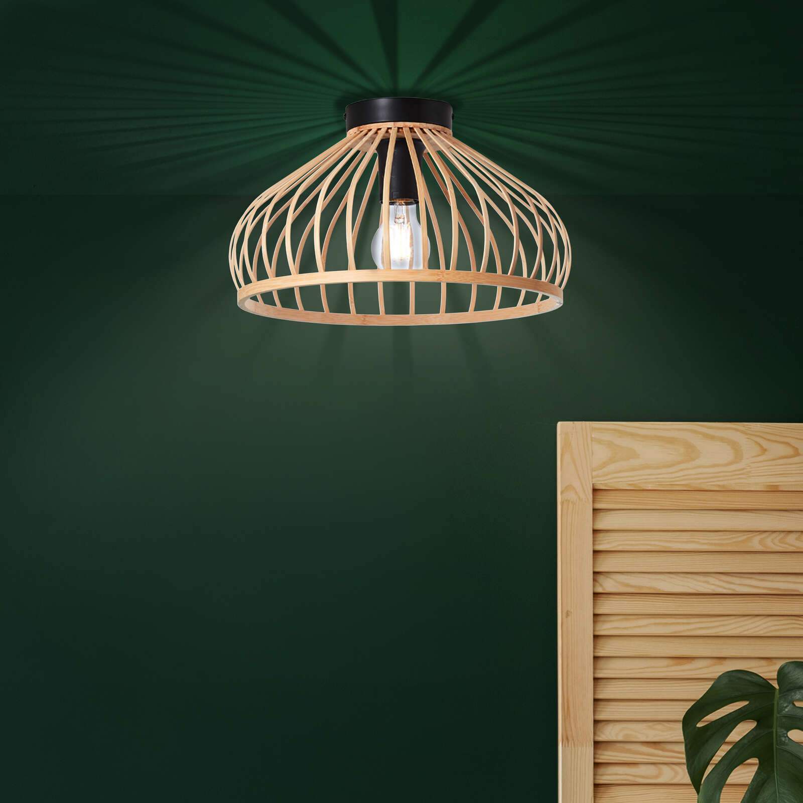             Bamboo ceiling light - Luisa 2 - Brown
        