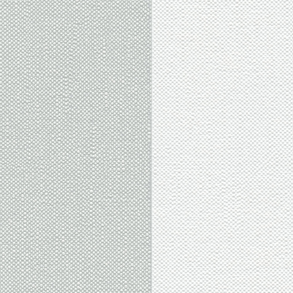             Non-woven wallpaper with texture in block stripe look - white, grey
        