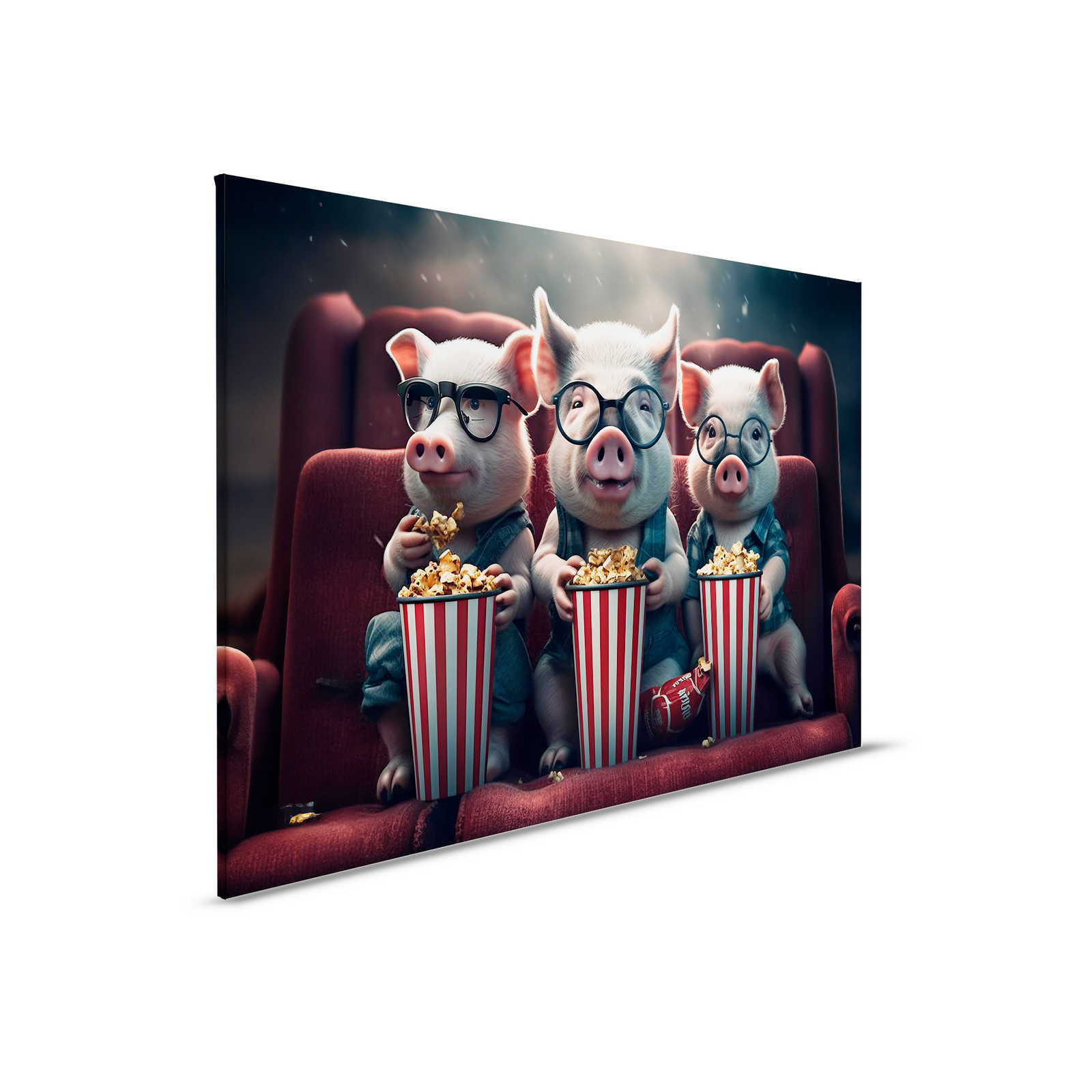 KI Canvas painting »popcorn pigs« - 90 cm x 60 cm
