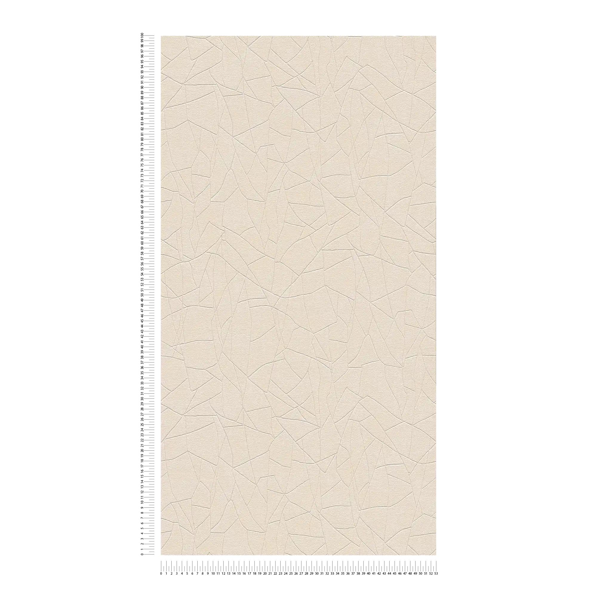             Non-woven wallpaper with graphic 3D nature motif - beige, cream, white
        