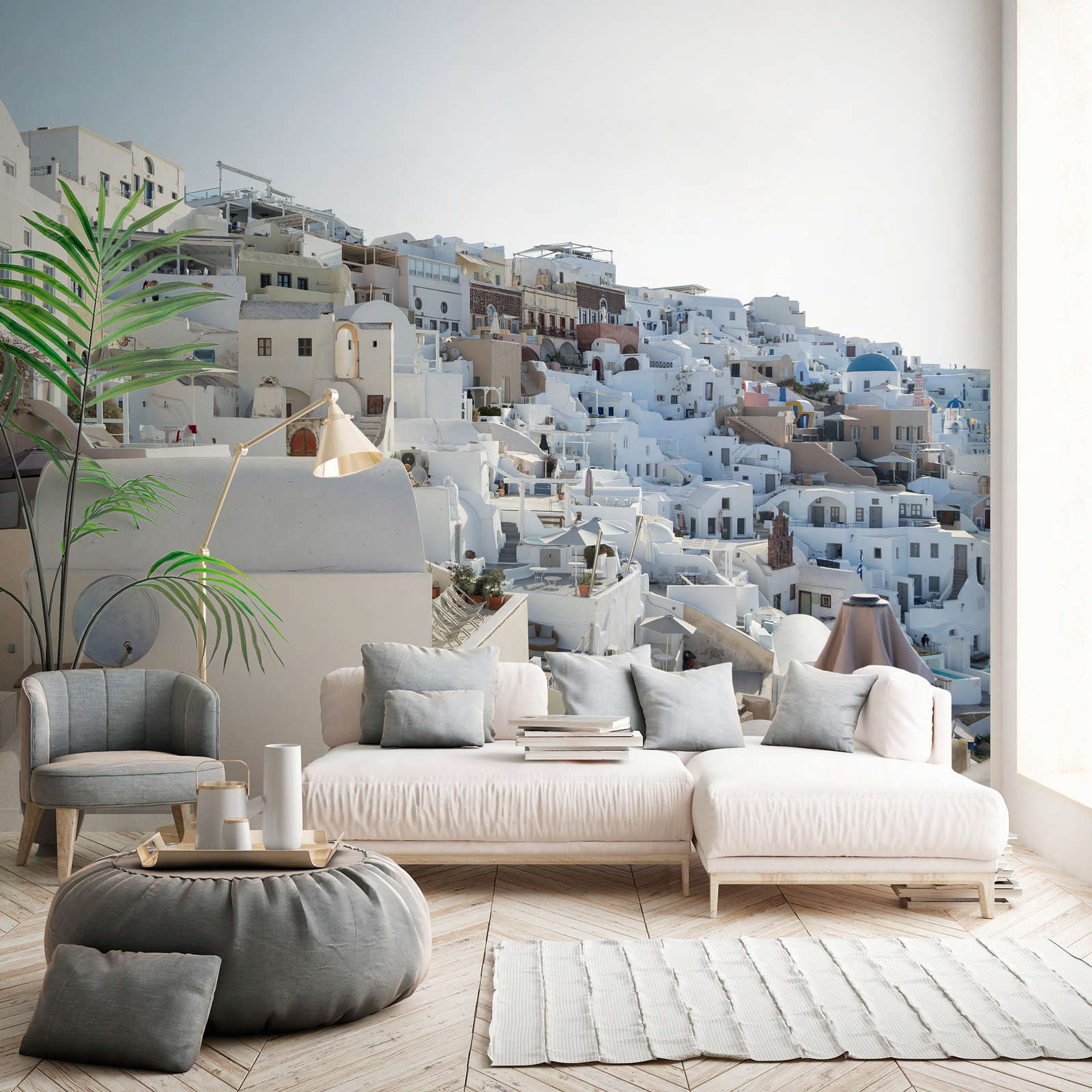             Photo wallpaper Santorini in the midday sun - Matt smooth fleece
        