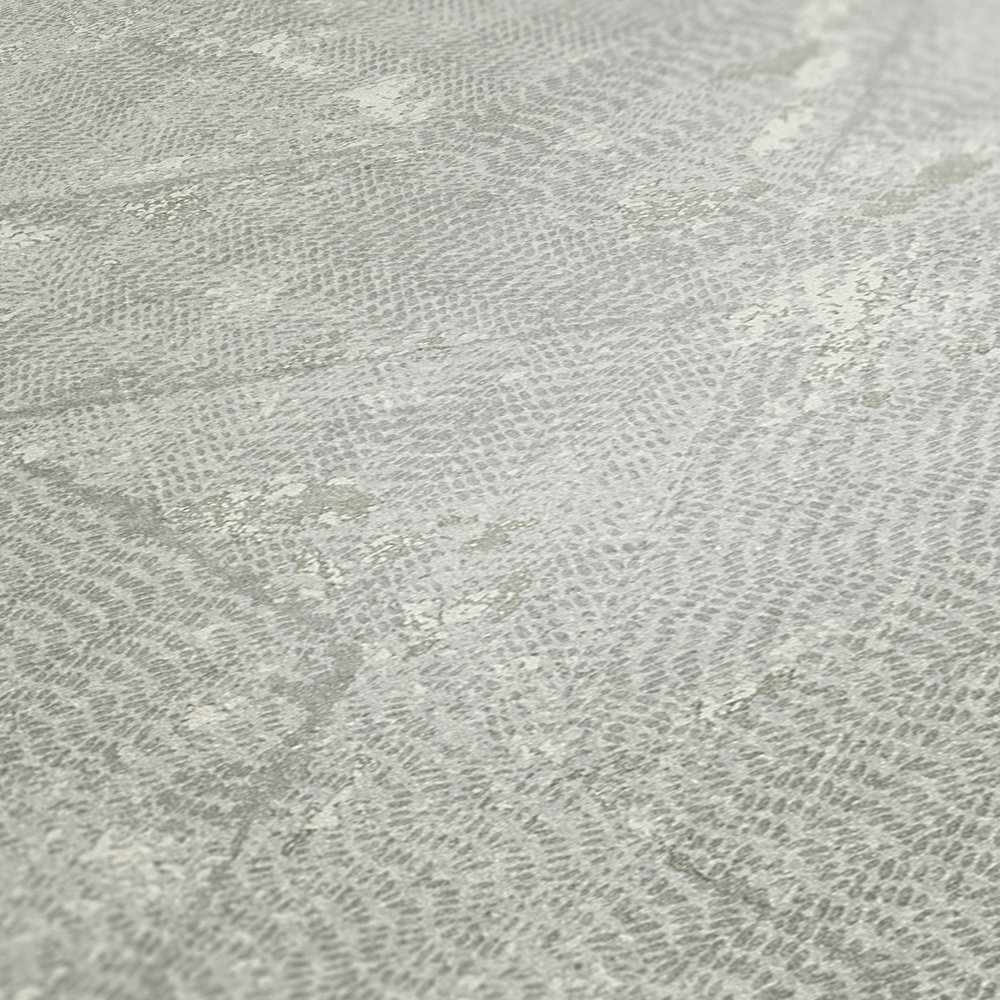             Papier peint gris clair uni avec détails asymétriques - gris, argenté
        