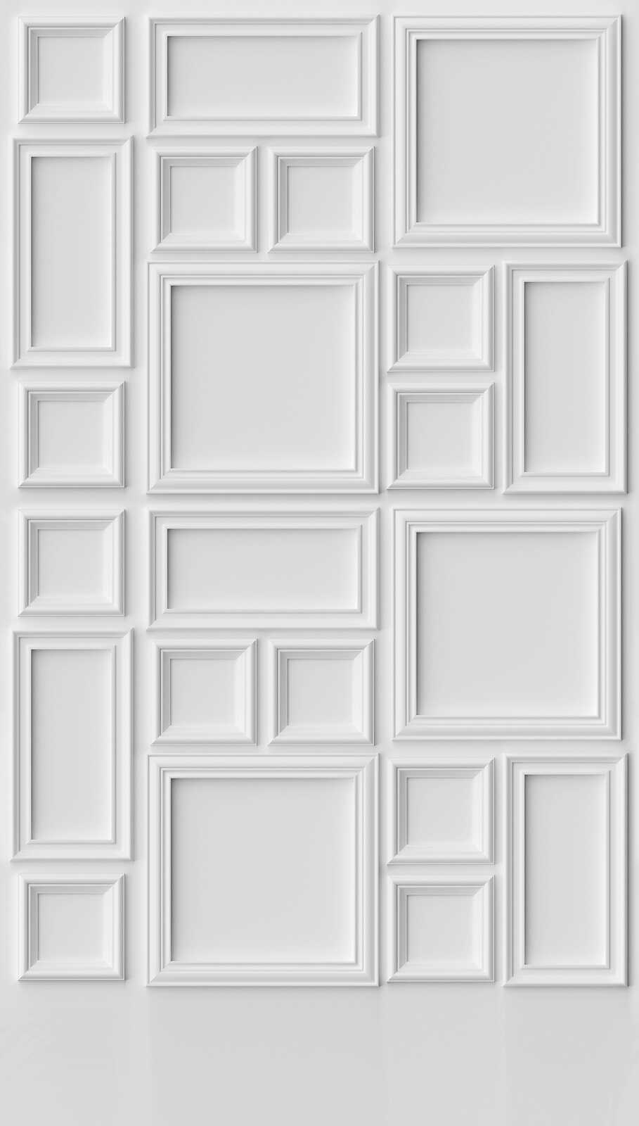             papier peint en papier intissé moderne avec un motif tendance de caisse murale et une répétition de motifs à grande échelle - blanc, gris
        