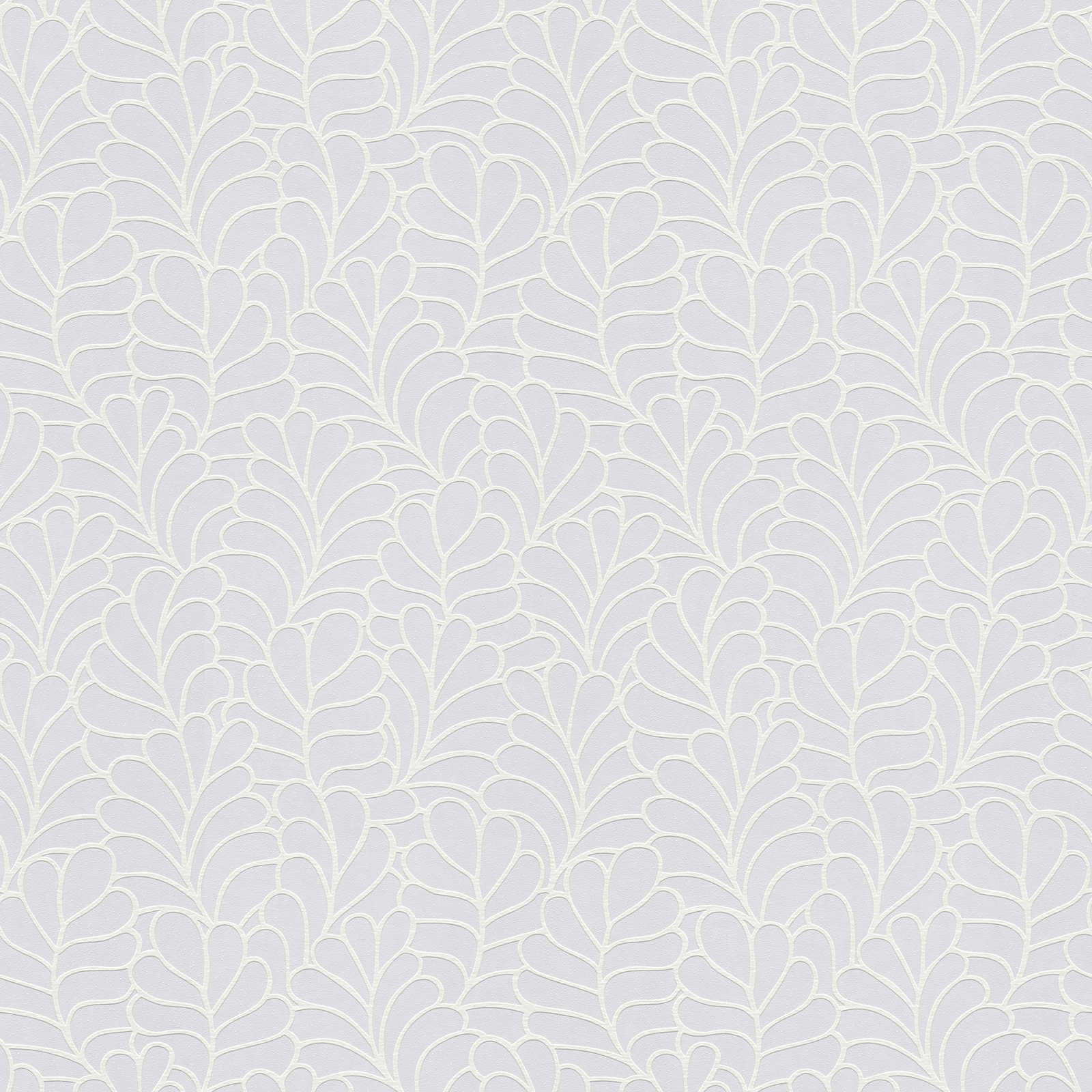 Papier peint à peindre avec motif floral de feuilles - 25,00 m x 1,06 m
