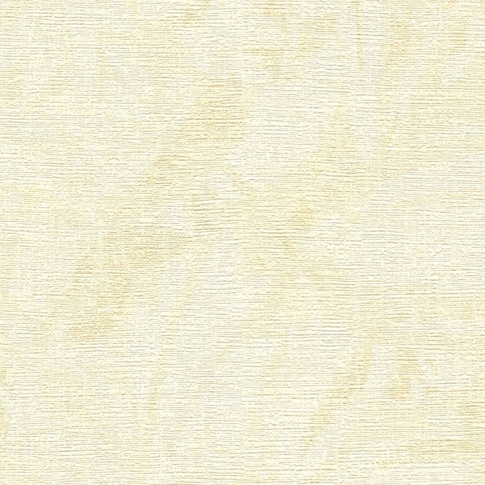             papier peint en papier à motif de feuilles fanées, aspect jungle - beige, jaune, or
        