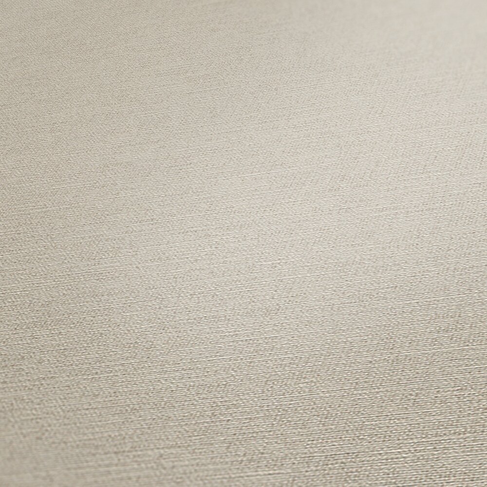             Papel pintado de aspecto de lino beige liso, ligero con estructura textil
        