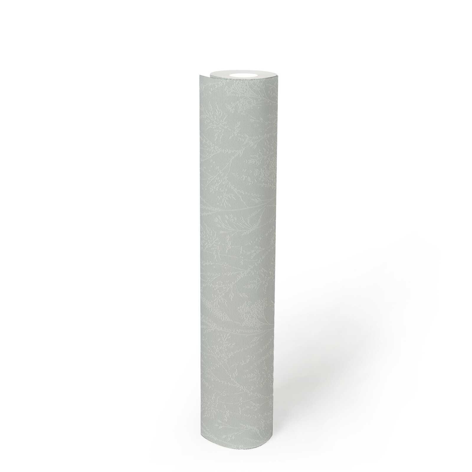             papier peint en papier intissé avec motif de rinceaux et surface textile - vert, vert clair, blanc
        