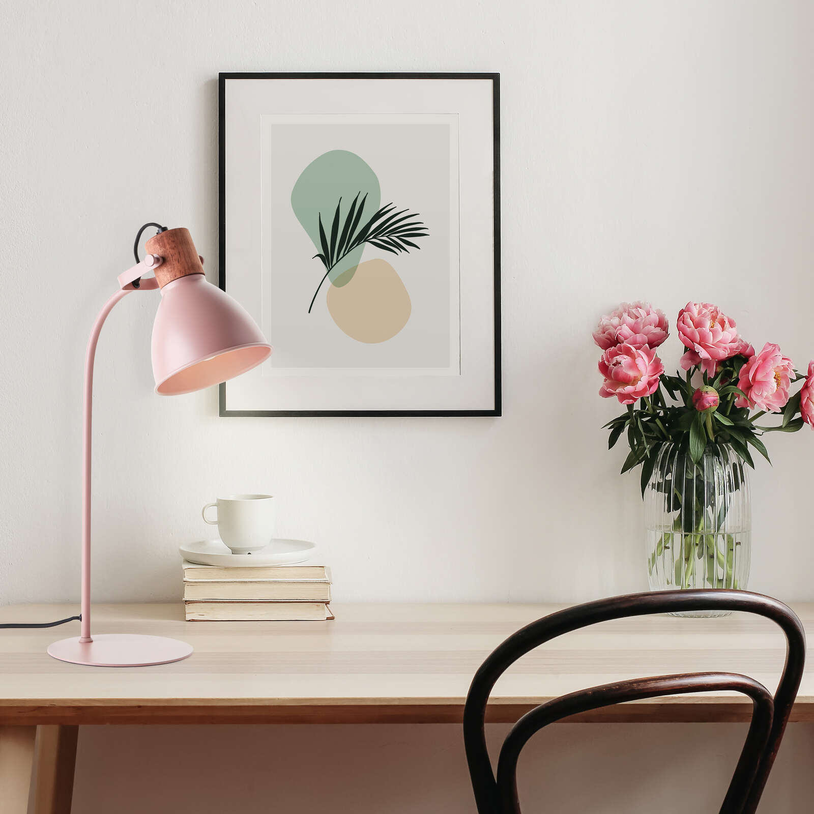             Wooden table lamp - Franziska 1 - Pink
        