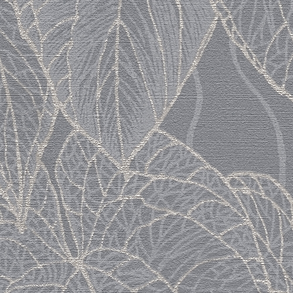             Daniel Hechter Modern non-woven wallpaper with floral pattern and metallic accents - grey, silver, metallic
        