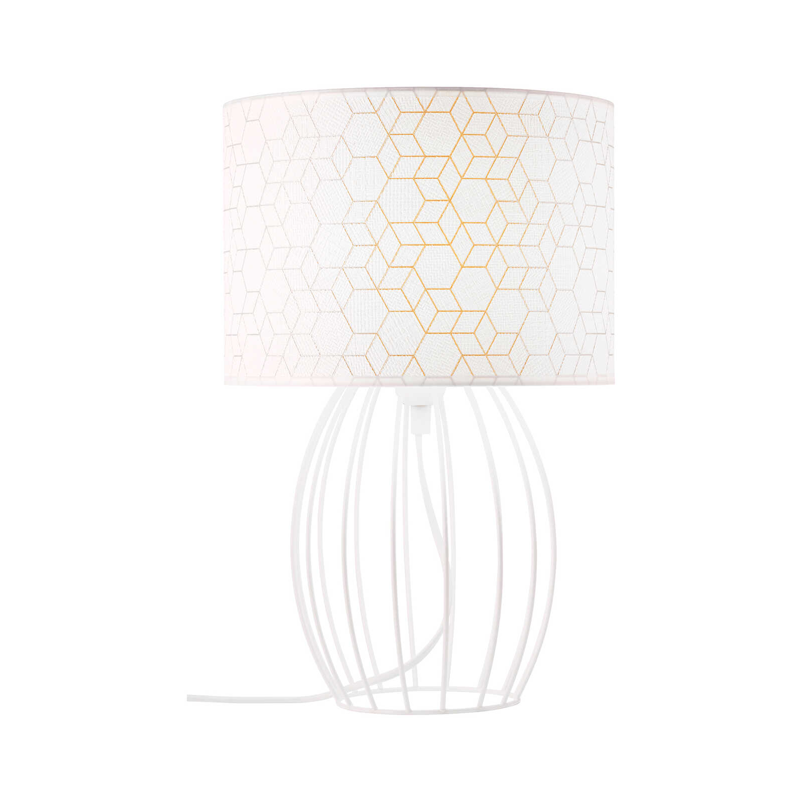 Lámpara de mesa textil - Hannes 1 - Blanco
