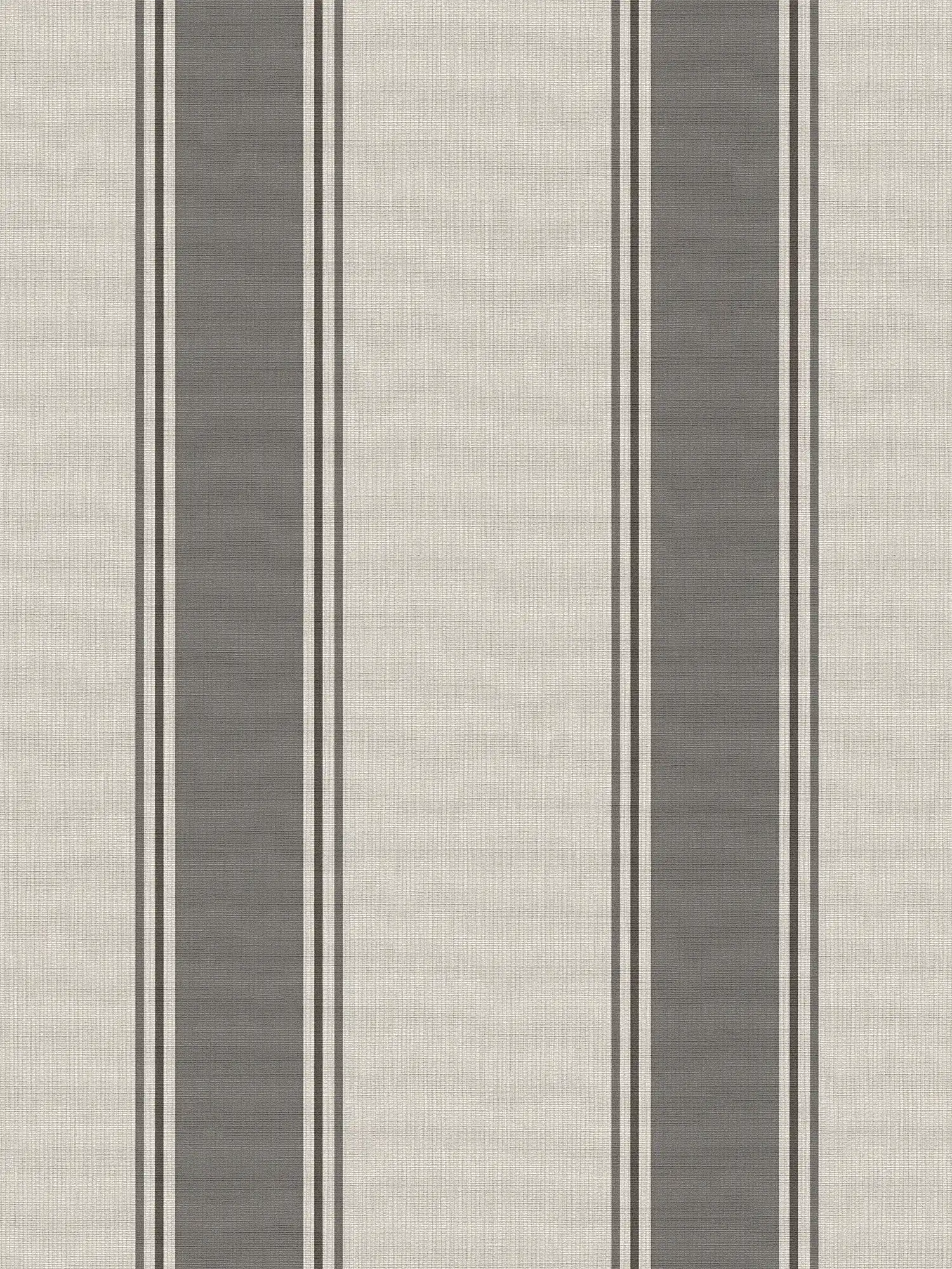             Carta da parati a righe classiche in look tessile - beige, grigio
        