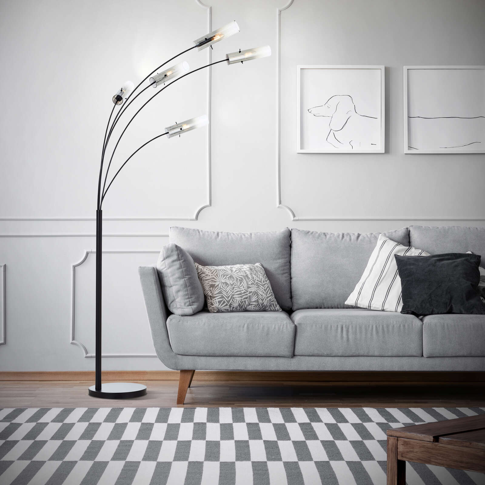             Metal floor lamp - Hilla 2 - Grey
        