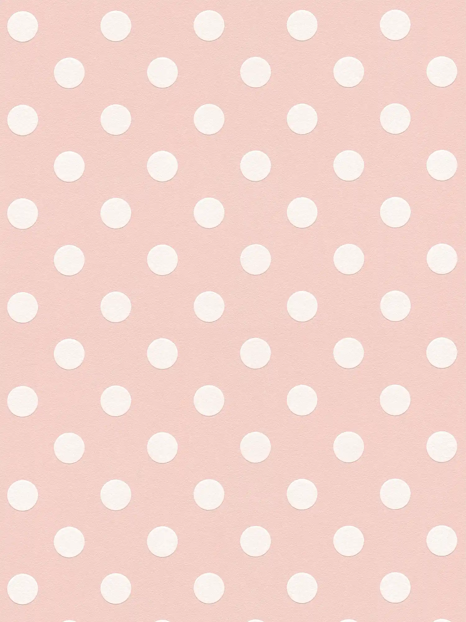         Papier peint à pois roses, Polka Dots pour chambre de fille - rose, blanc
    