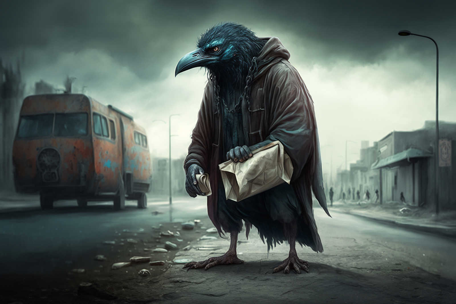             Toile KI »Street Crow« - 120 cm x 80 cm
        