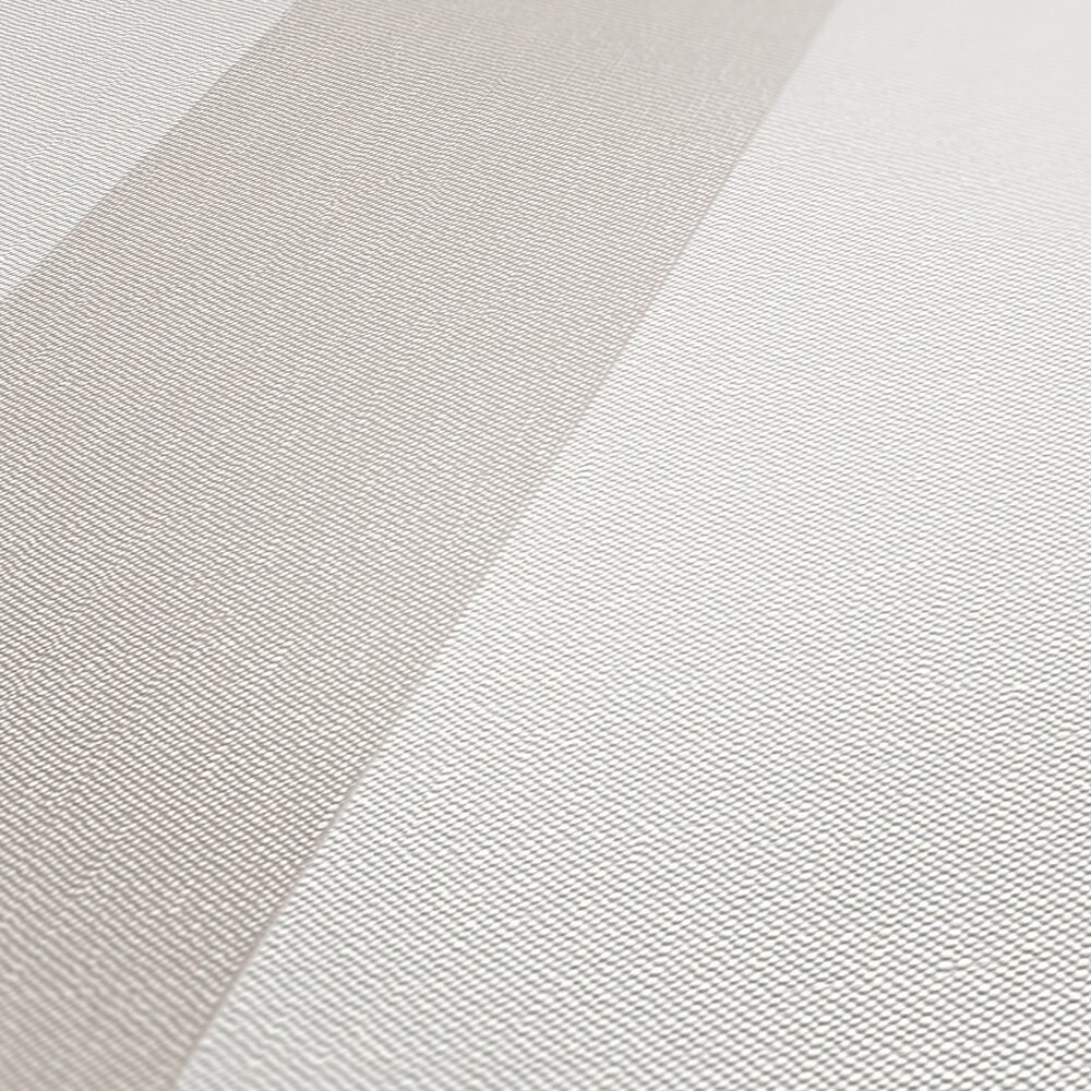             Textured non-woven wallpaper with wide stripes - cream, beige
        