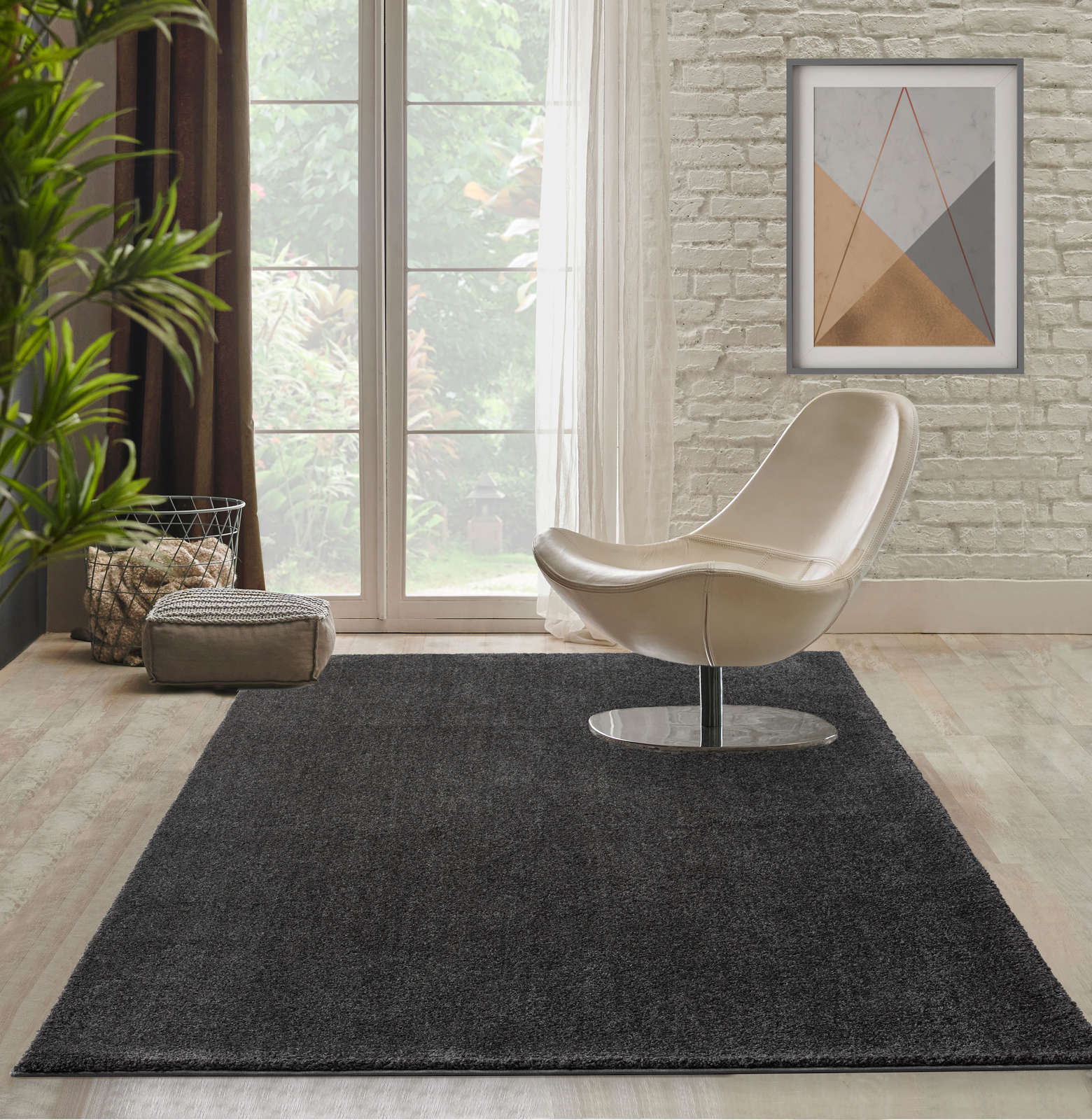             Tapis souple à poils courts anthracite - 230 x 160 cm
        