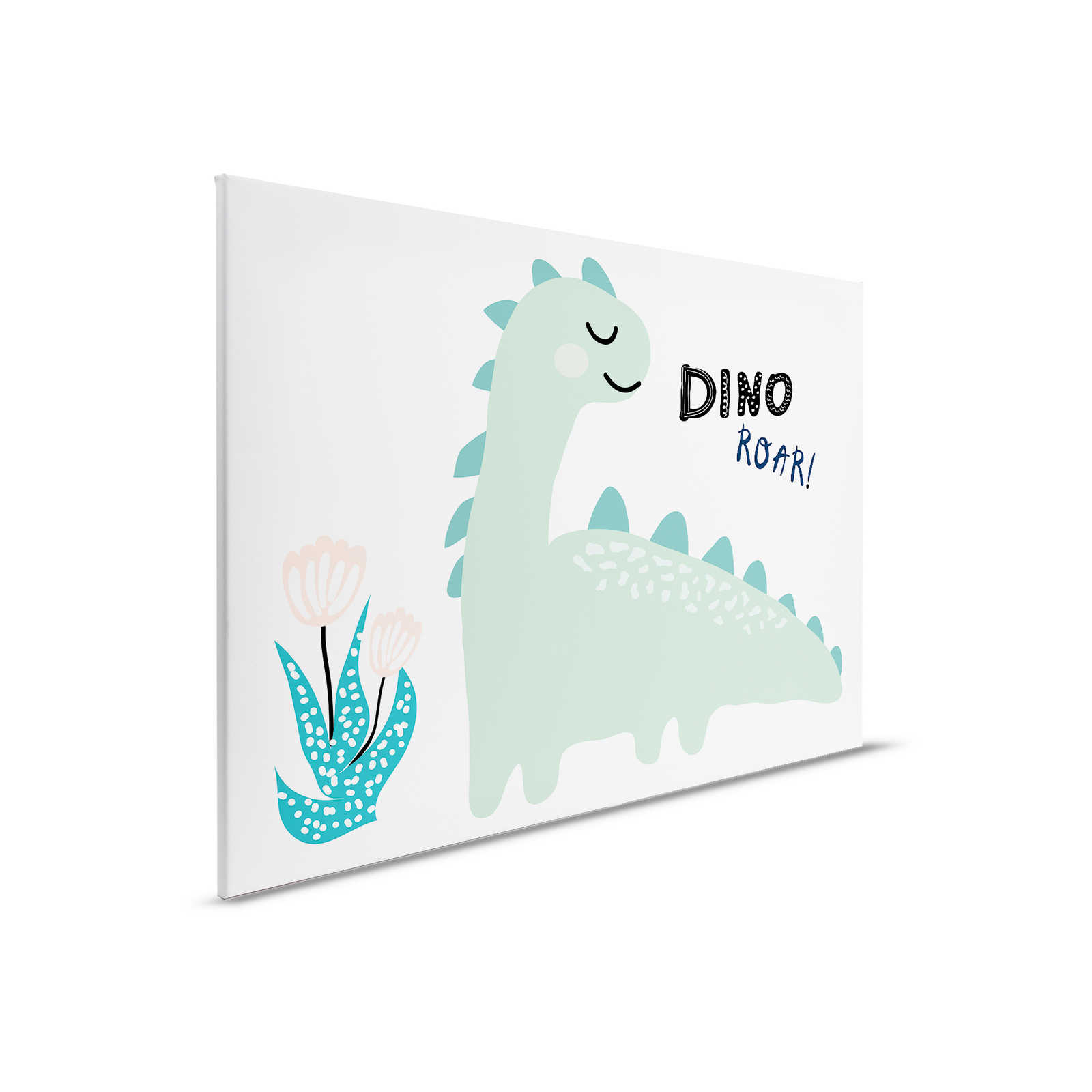 Canvas met geschilderde dinosaurus - 90 cm x 60 cm
