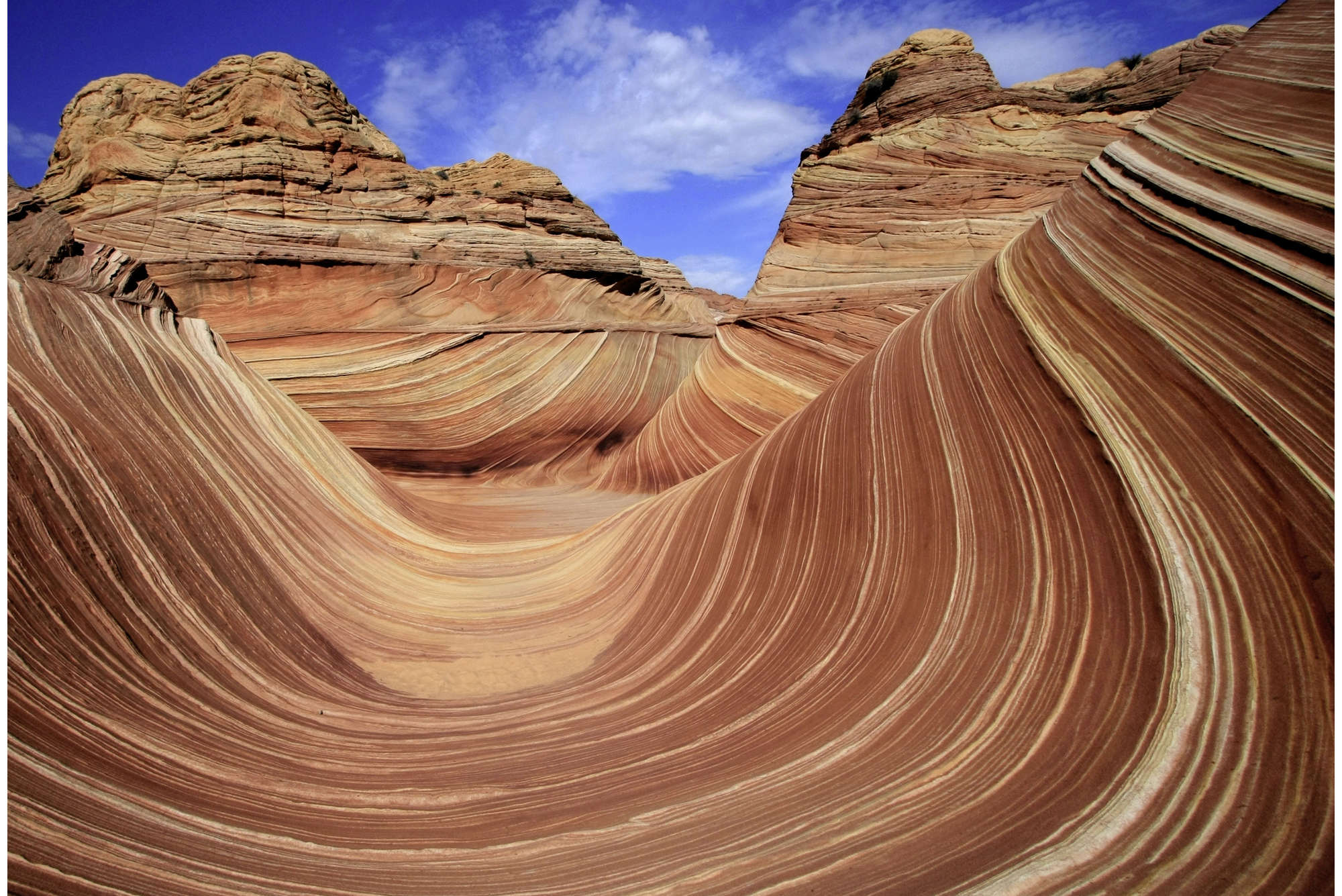             Wandschildering Coyote Buttes berglandschap in USA - parelmoer glad vlies
        