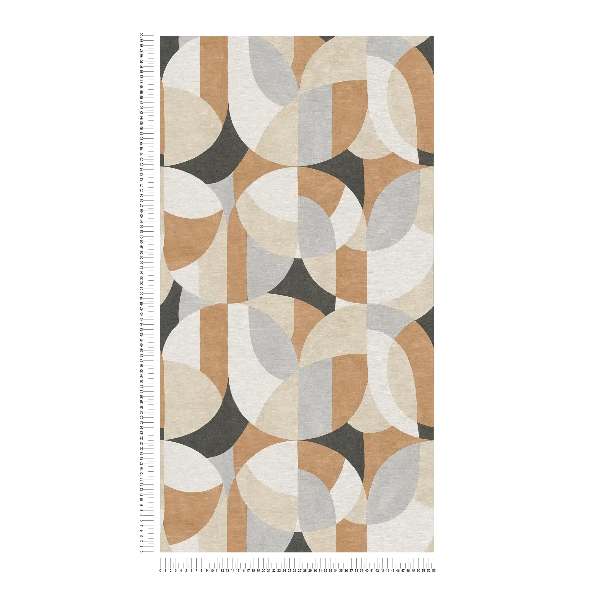             Non-woven wallpaper with abstract and graphic design - white, beige, black
        